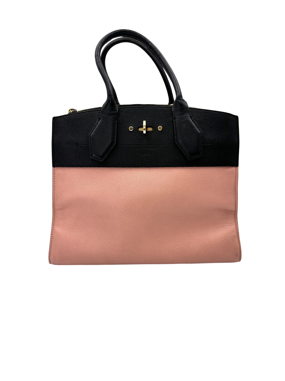 Louis Vuitton City Steamer Black/Pink Grained Leather Handle Bag LV2951