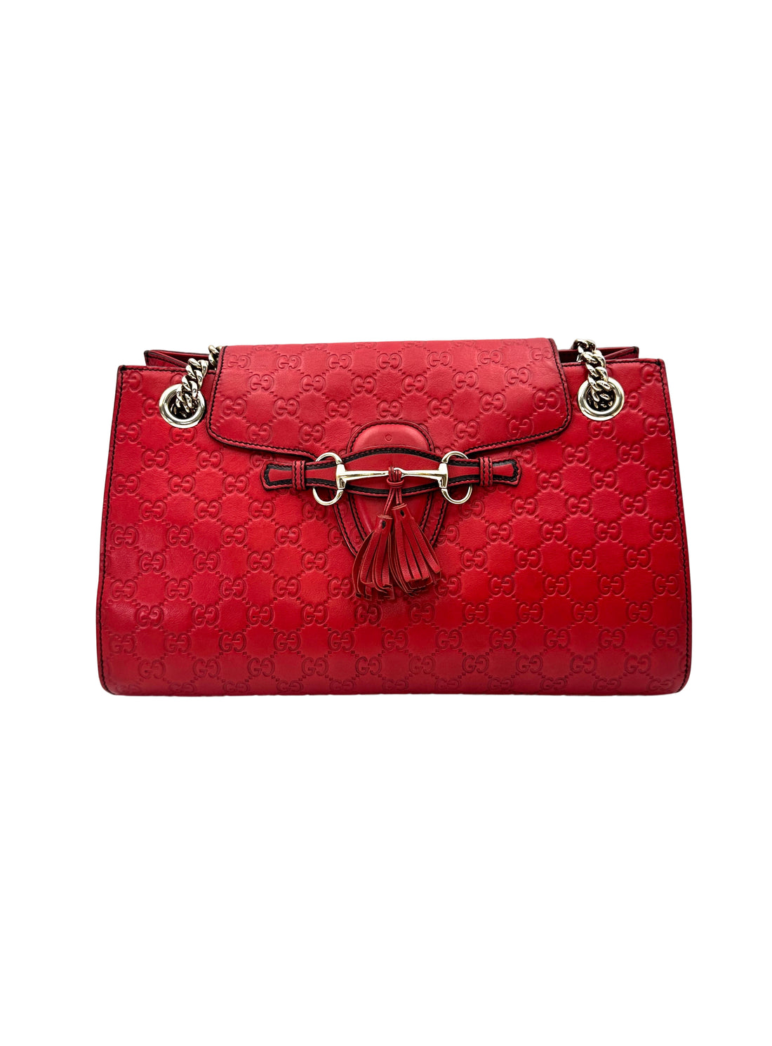 Gucci Emily Red Guccissima Leather Shoulder Bag GG1234