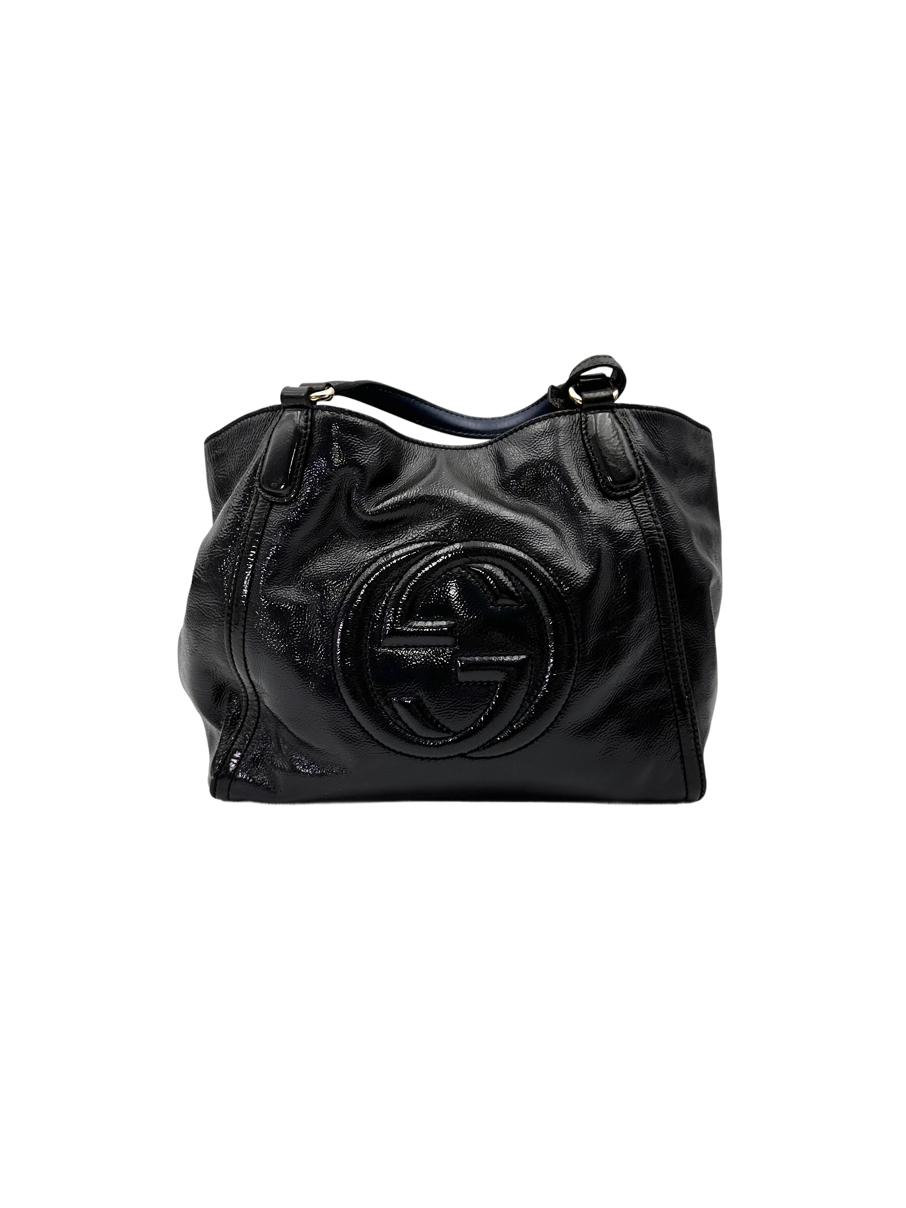 Gucci Soho Black Leather Hobo Bag GG1236