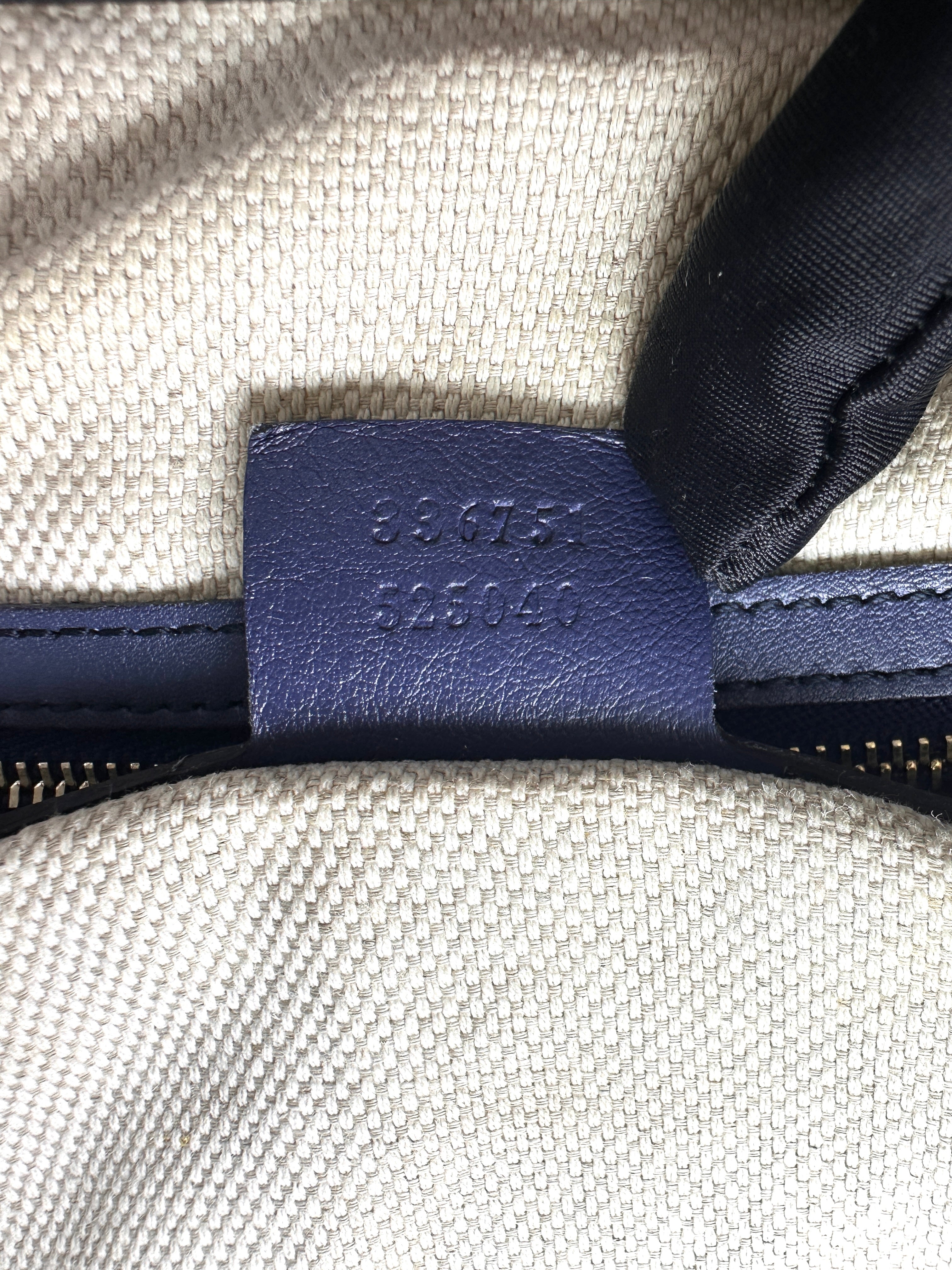Gucci Soho Navy Leather Hobo Bag GG1235