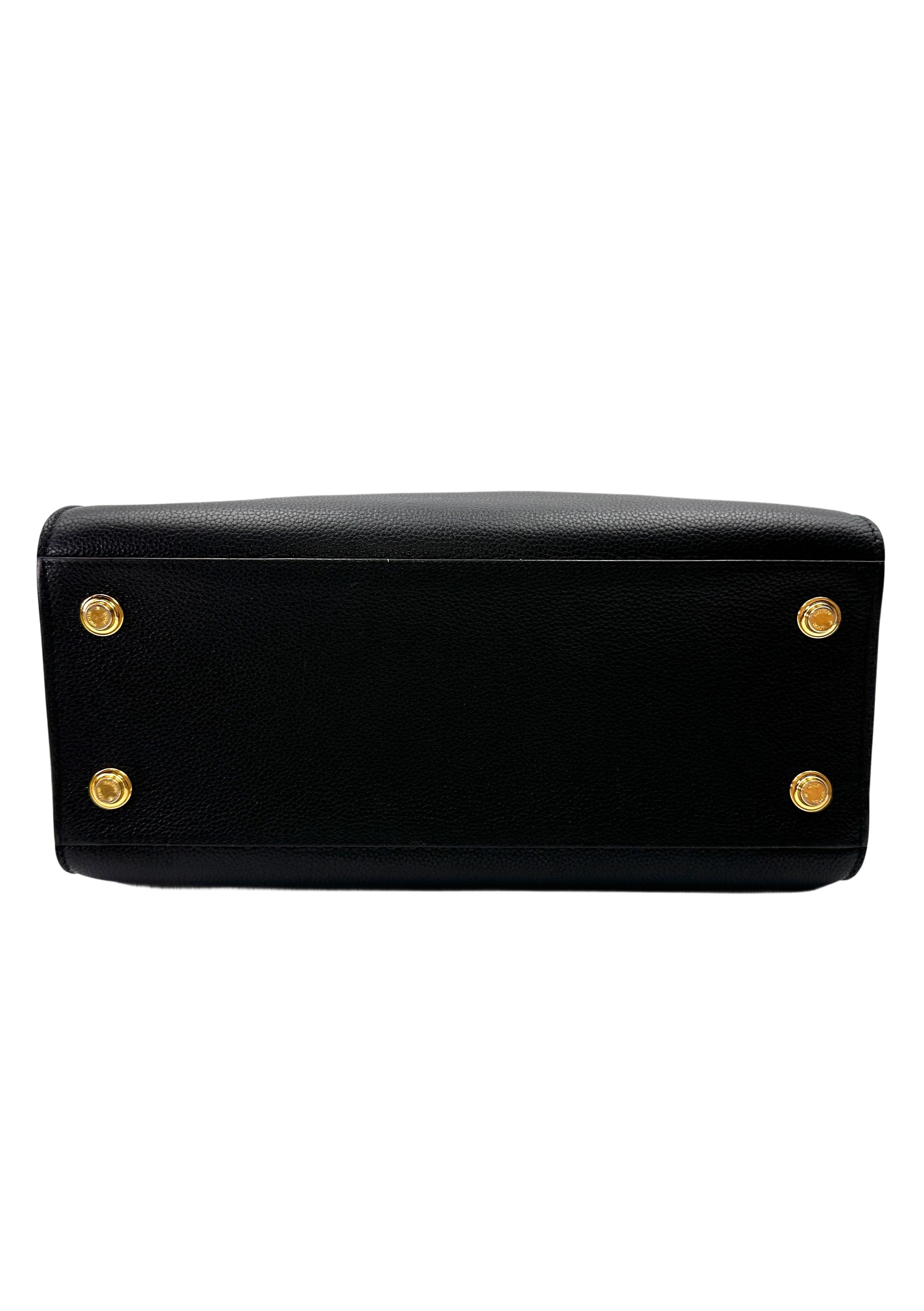 Louis Vuitton City Steamer Black Grained Leather Handle Bag LV2955