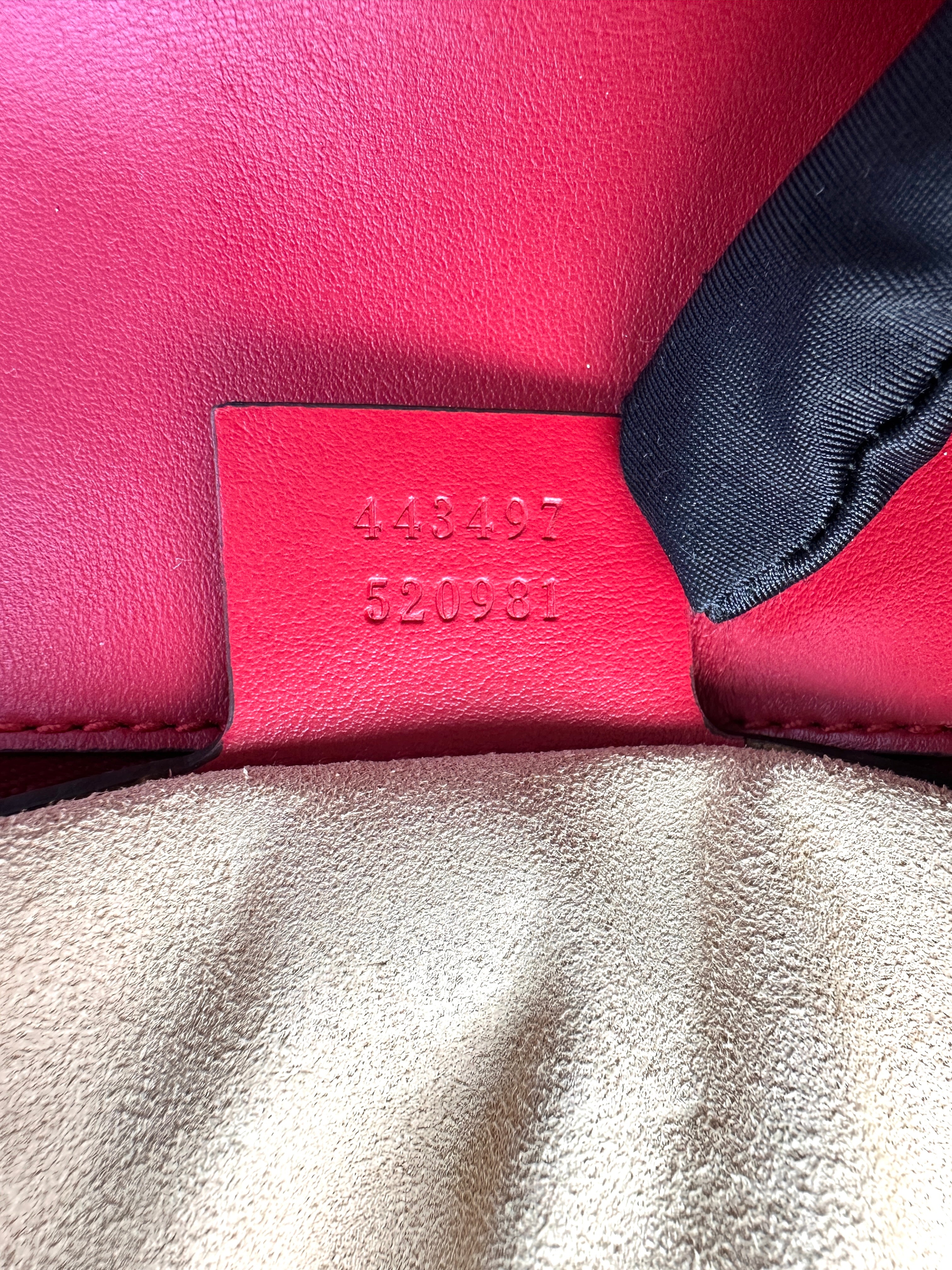 Gucci GG Marmont Red Matelasse Leather Medium Size Shoulder Bag GG1240