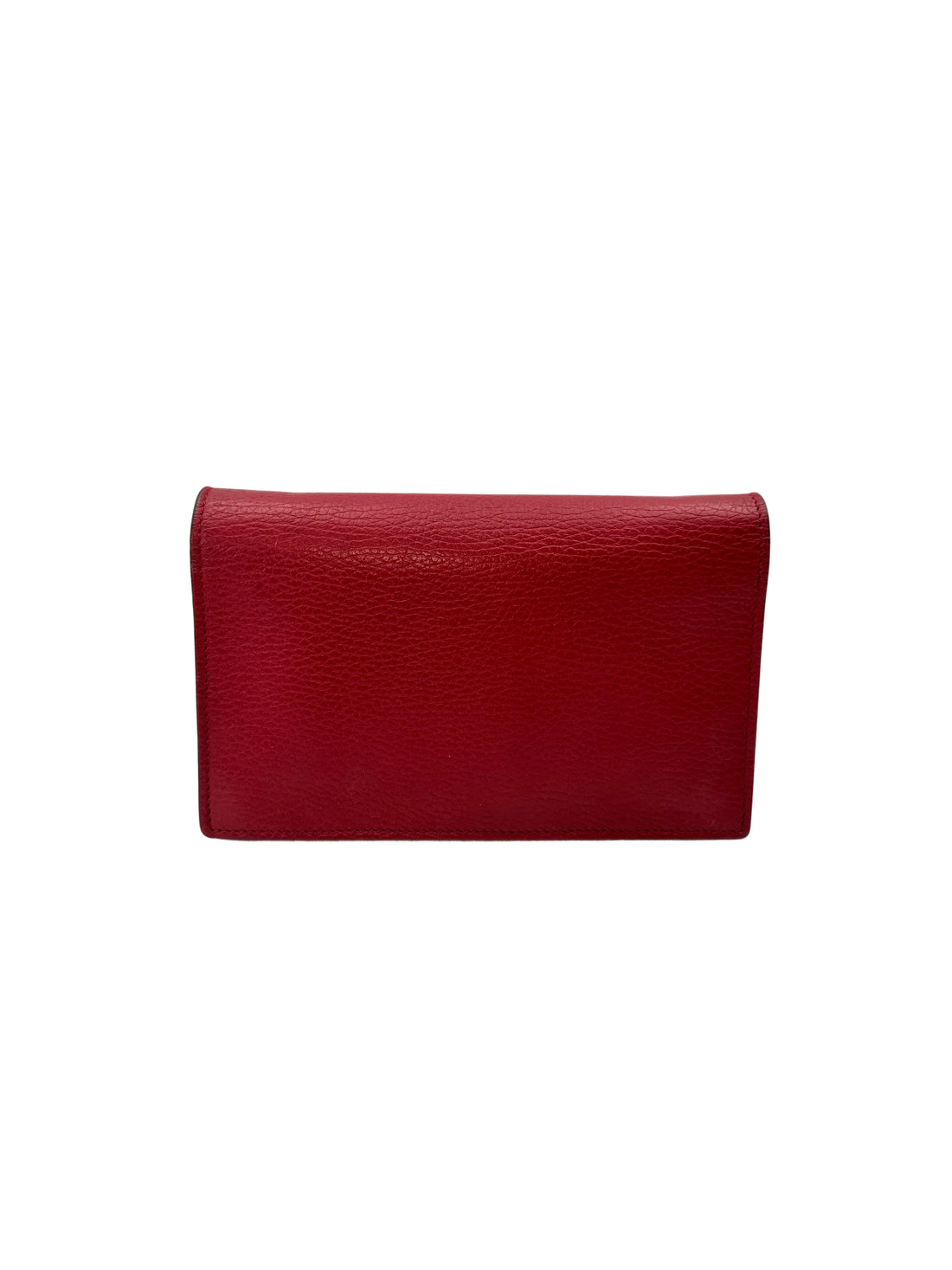 Gucci Interlocking G Red Leather Wallet On Chain GG1237