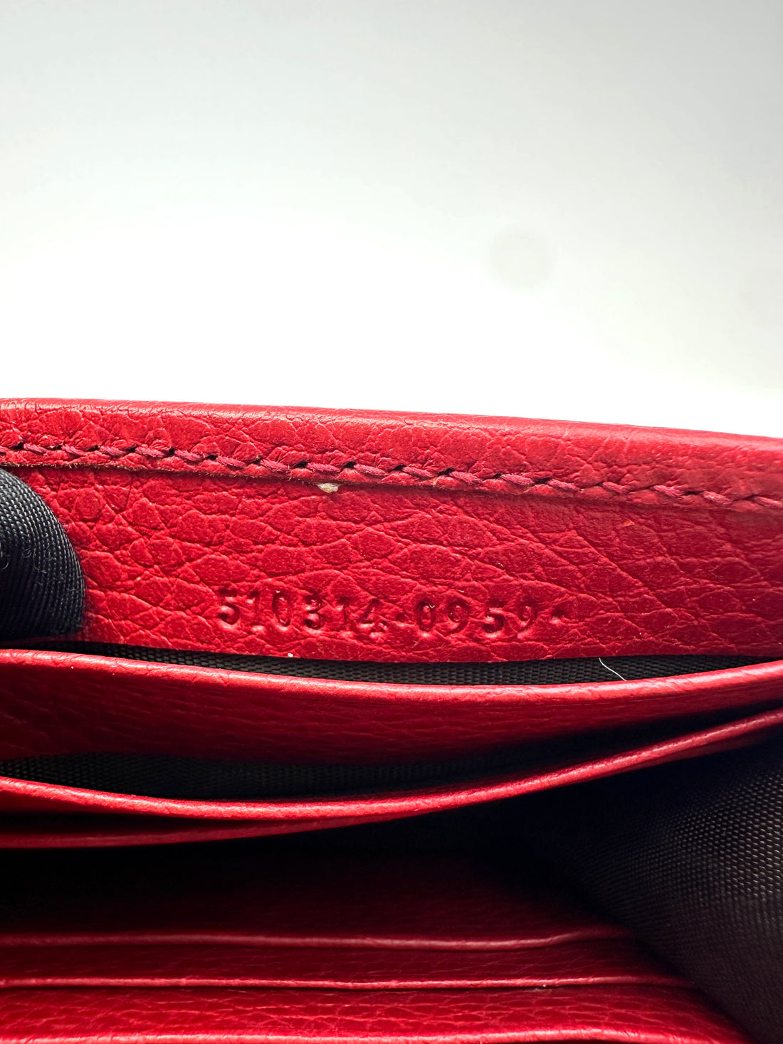 Gucci Interlocking G Red Leather Wallet On Chain GG1237