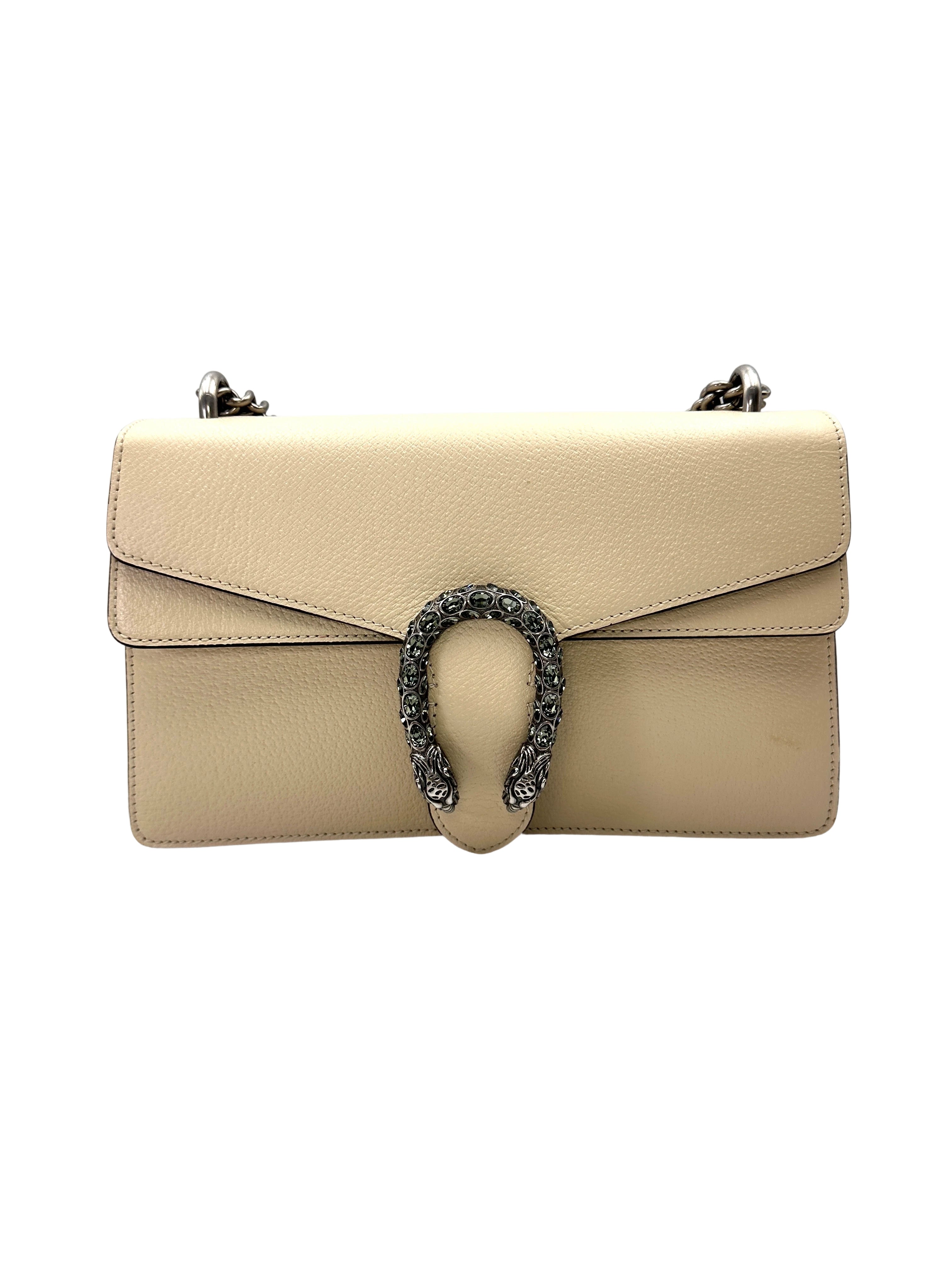 Gucci Dionysus White Leather Medium Size Shoulder Bag GG1239