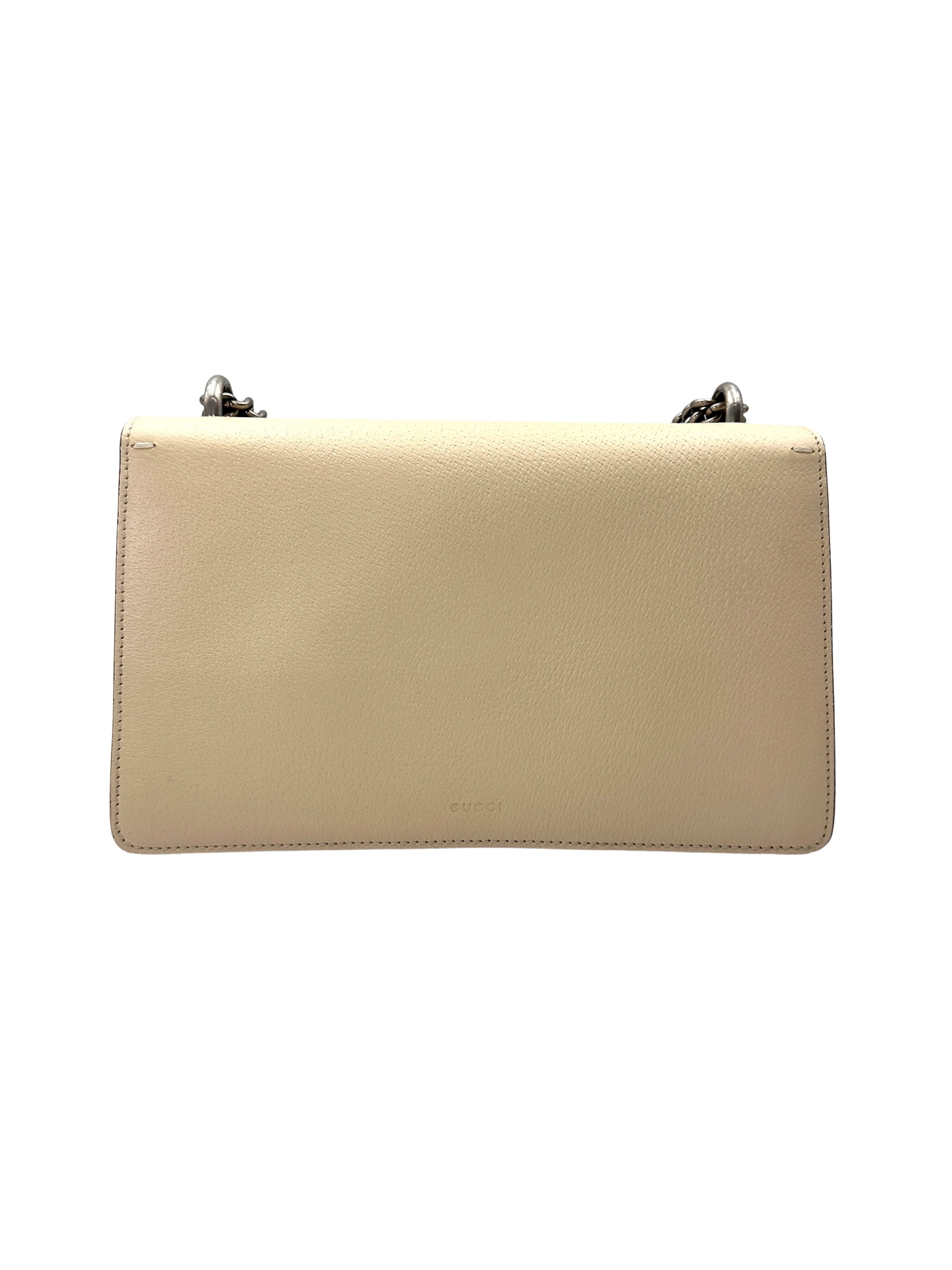 Gucci Dionysus White Leather Medium Size Shoulder Bag GG1239