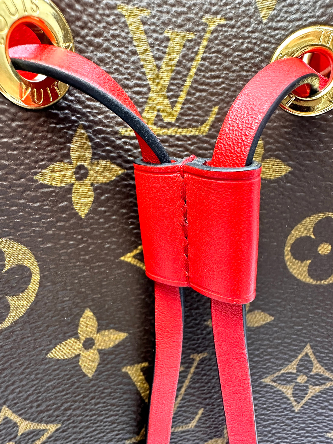 Louis Vuitton Neonoe Monogram Canvas Bucket Bag With Braided Leather Handle LV2957