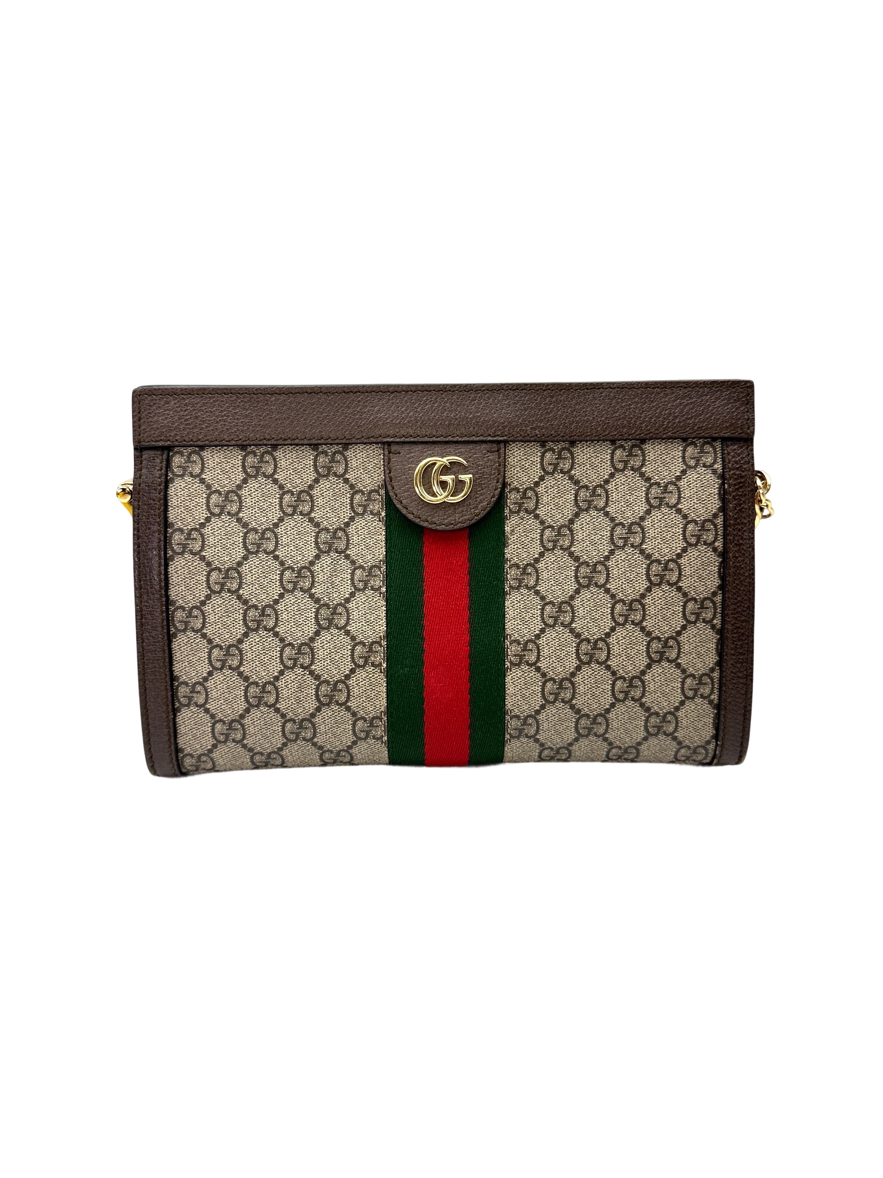 Gucci Ophidia GG Supreme Canvas Web Leather Chain Bag GG1242