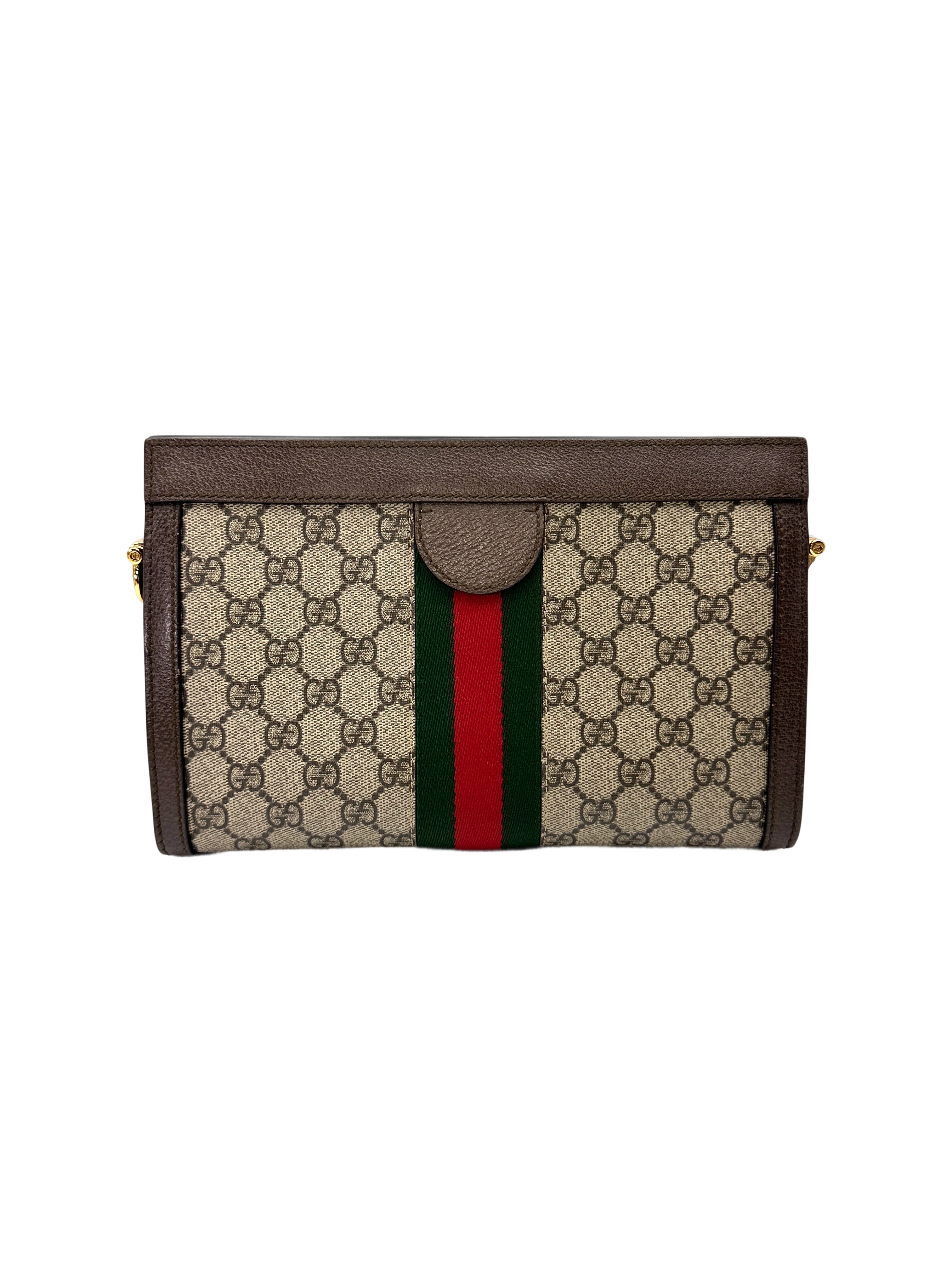 Gucci Ophidia GG Supreme Canvas Web Leather Chain Bag GG1242