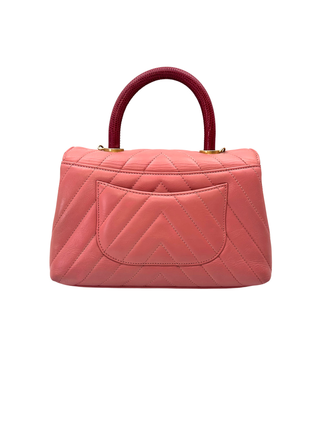 Chanel CoCo Handle Pink Chevron Quilted Leather Shoulder Bag(25***18) CC2113
