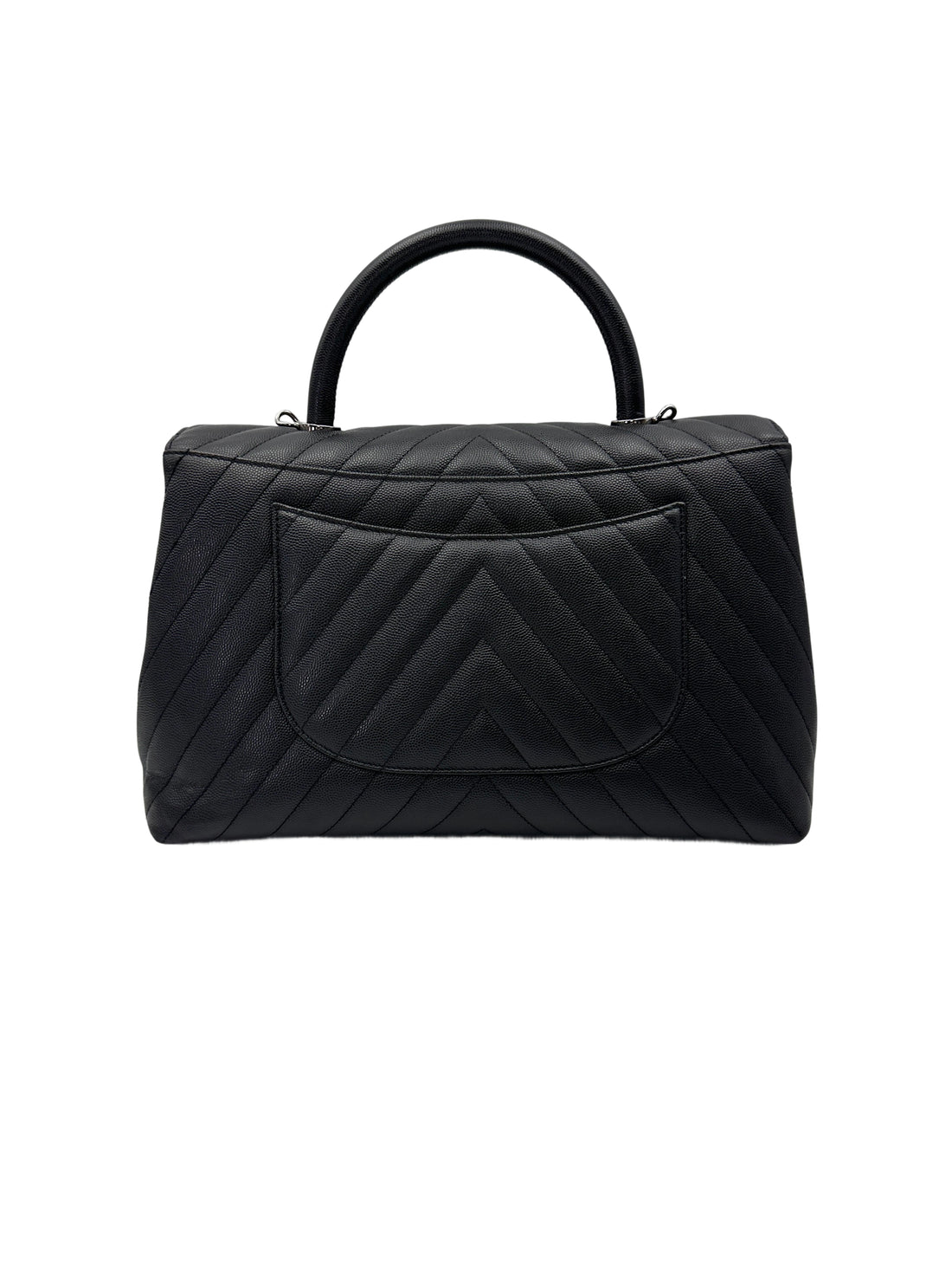 Chanel CoCo Handle Black Quilted Leather Large Size Shoulder Bag(28***03) CC2115