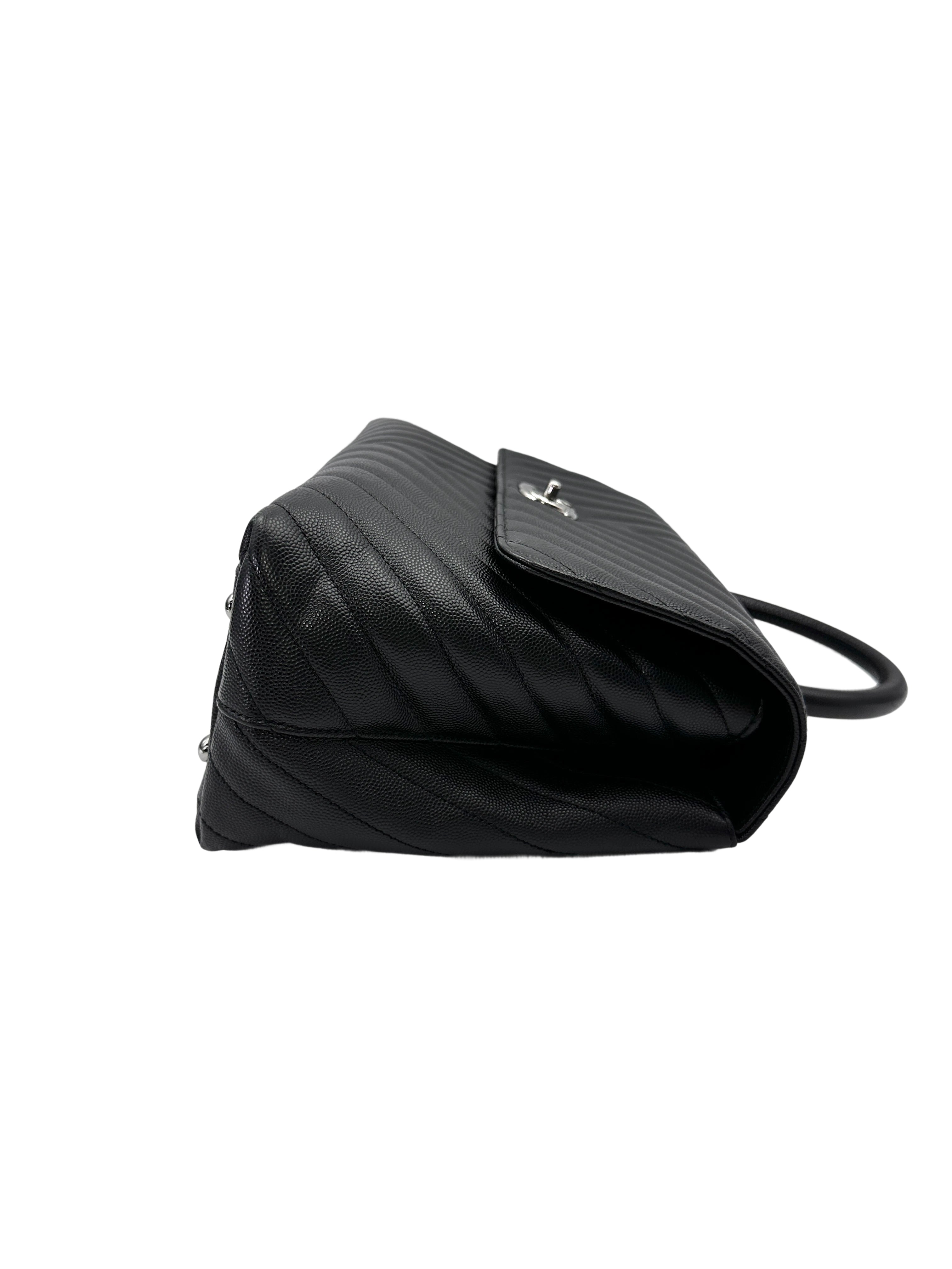 Chanel CoCo Handle Black Quilted Leather Large Size Shoulder Bag(28***03) CC2115