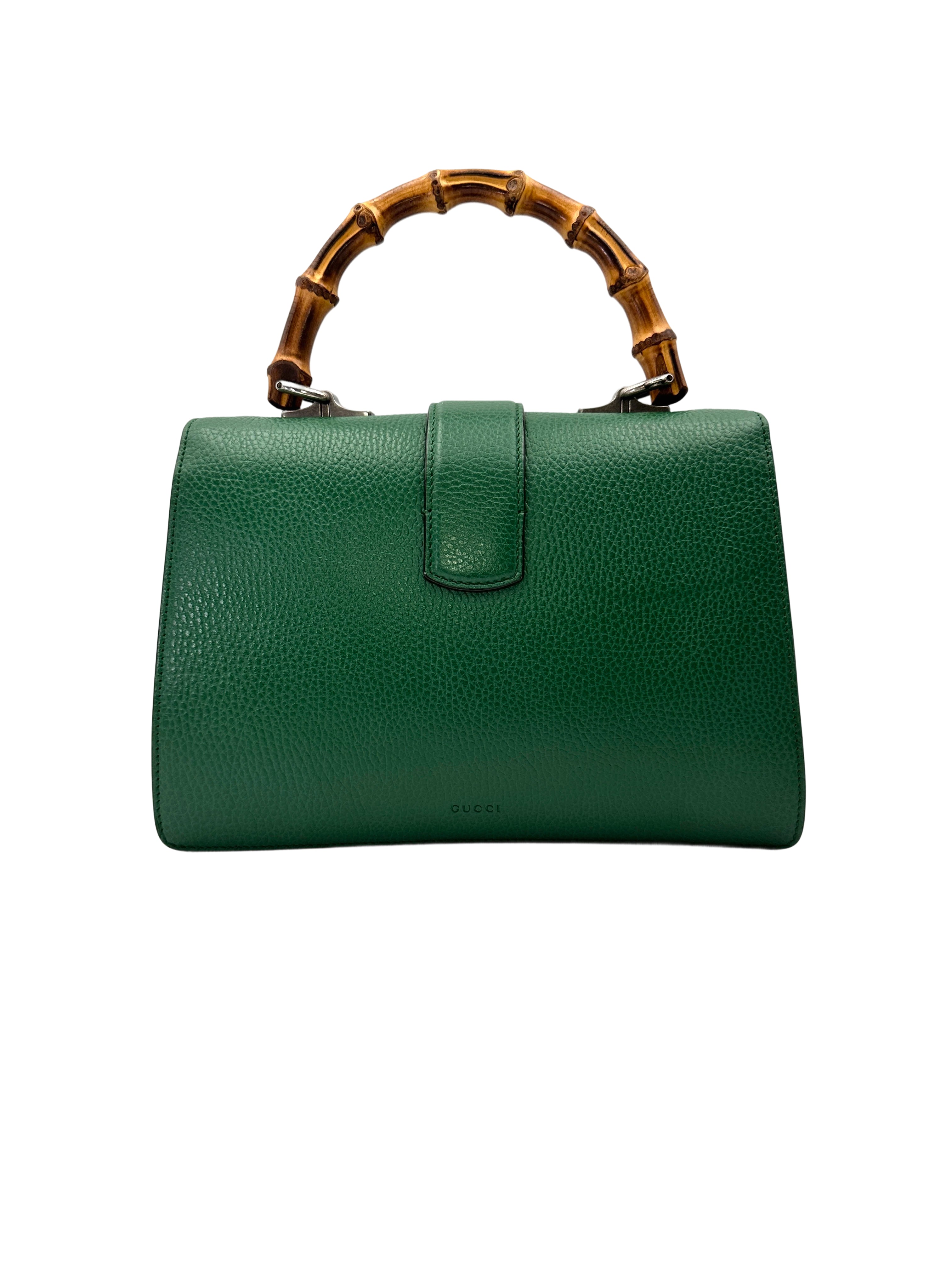 Gucci Dionysus Green Leather Bamboo Top Handle Bag GG1243