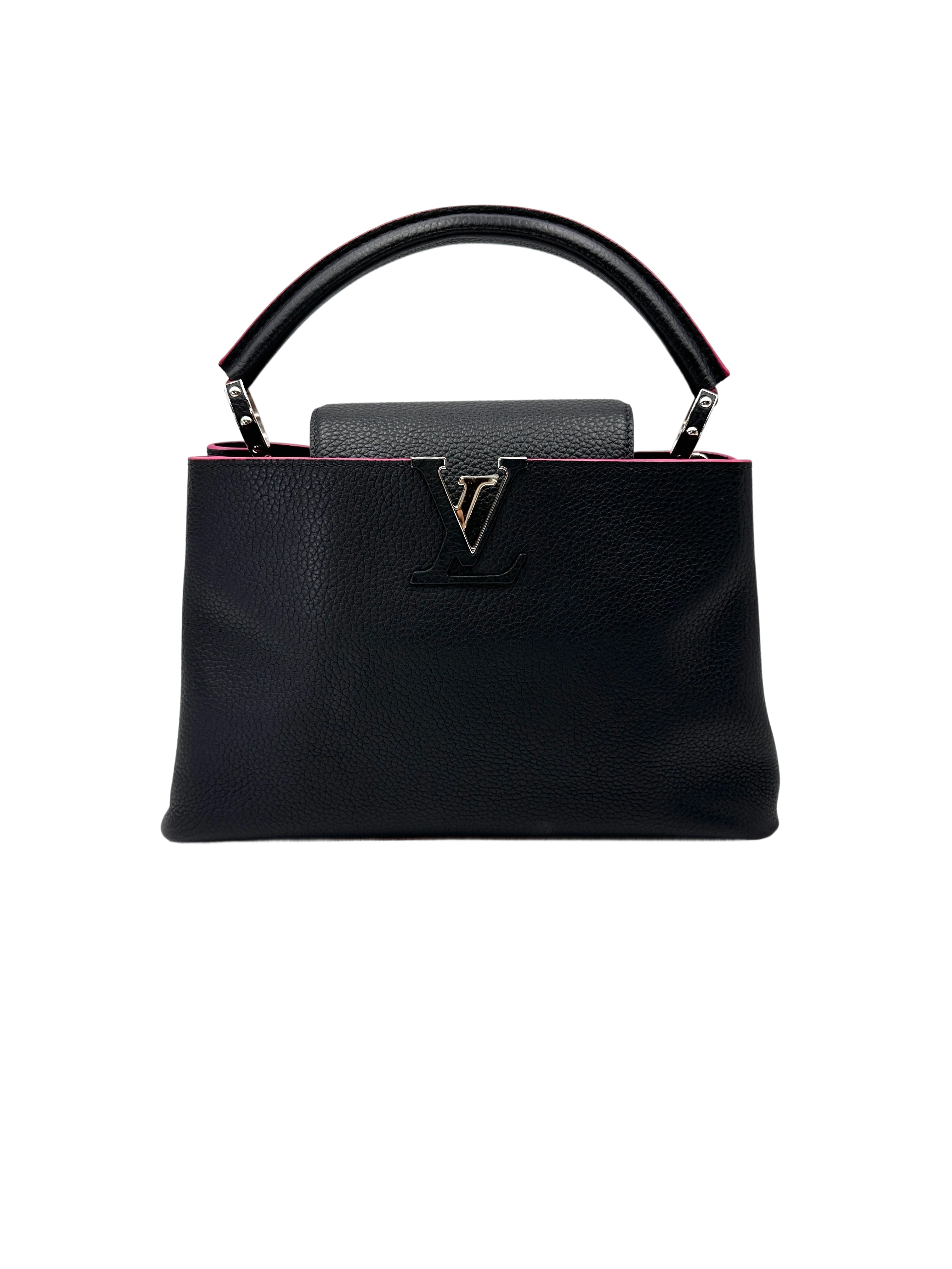 Louis Vuitton Capucines Black Leather Handle Bag LV2958