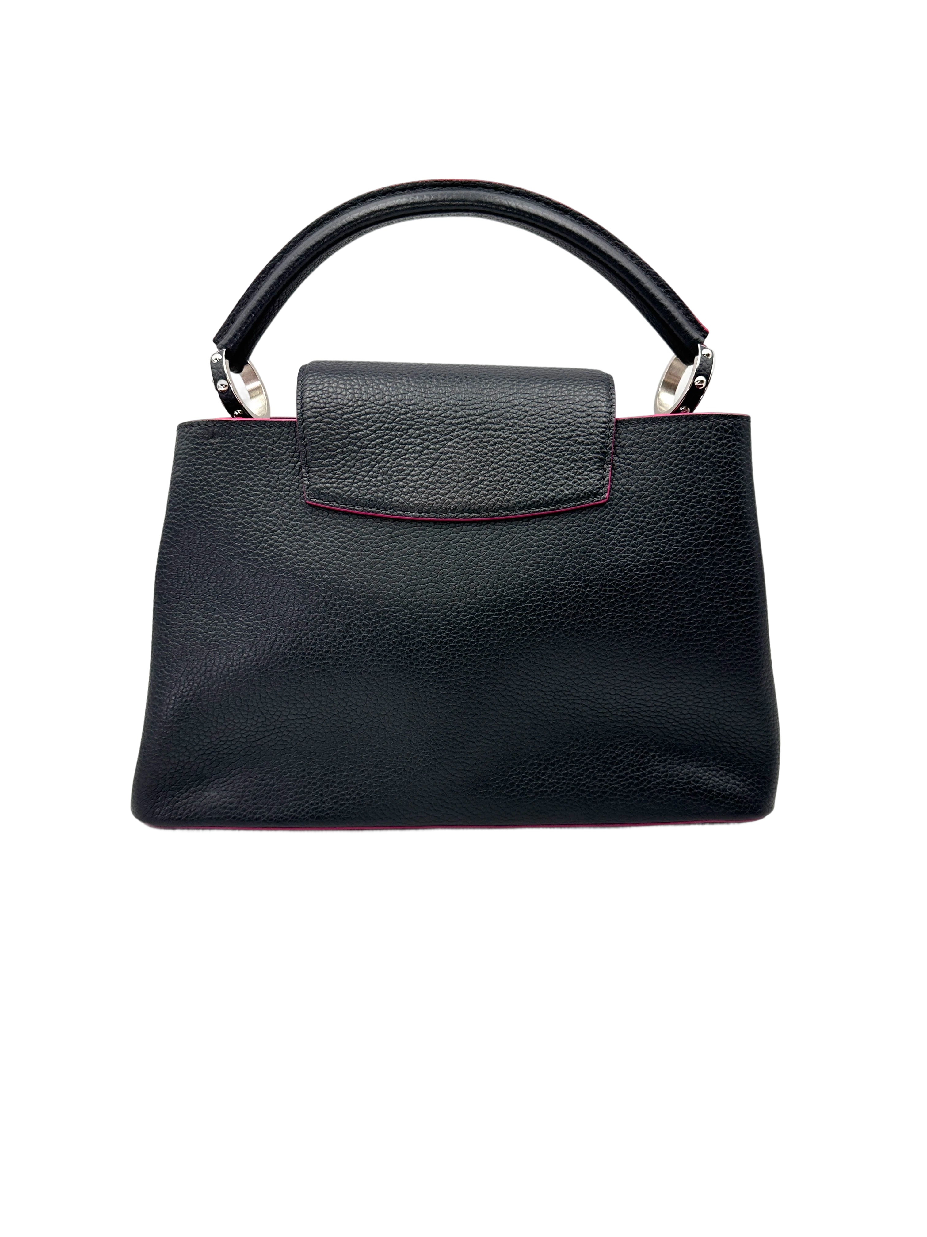 Louis Vuitton Capucines Black Leather Handle Bag LV2958