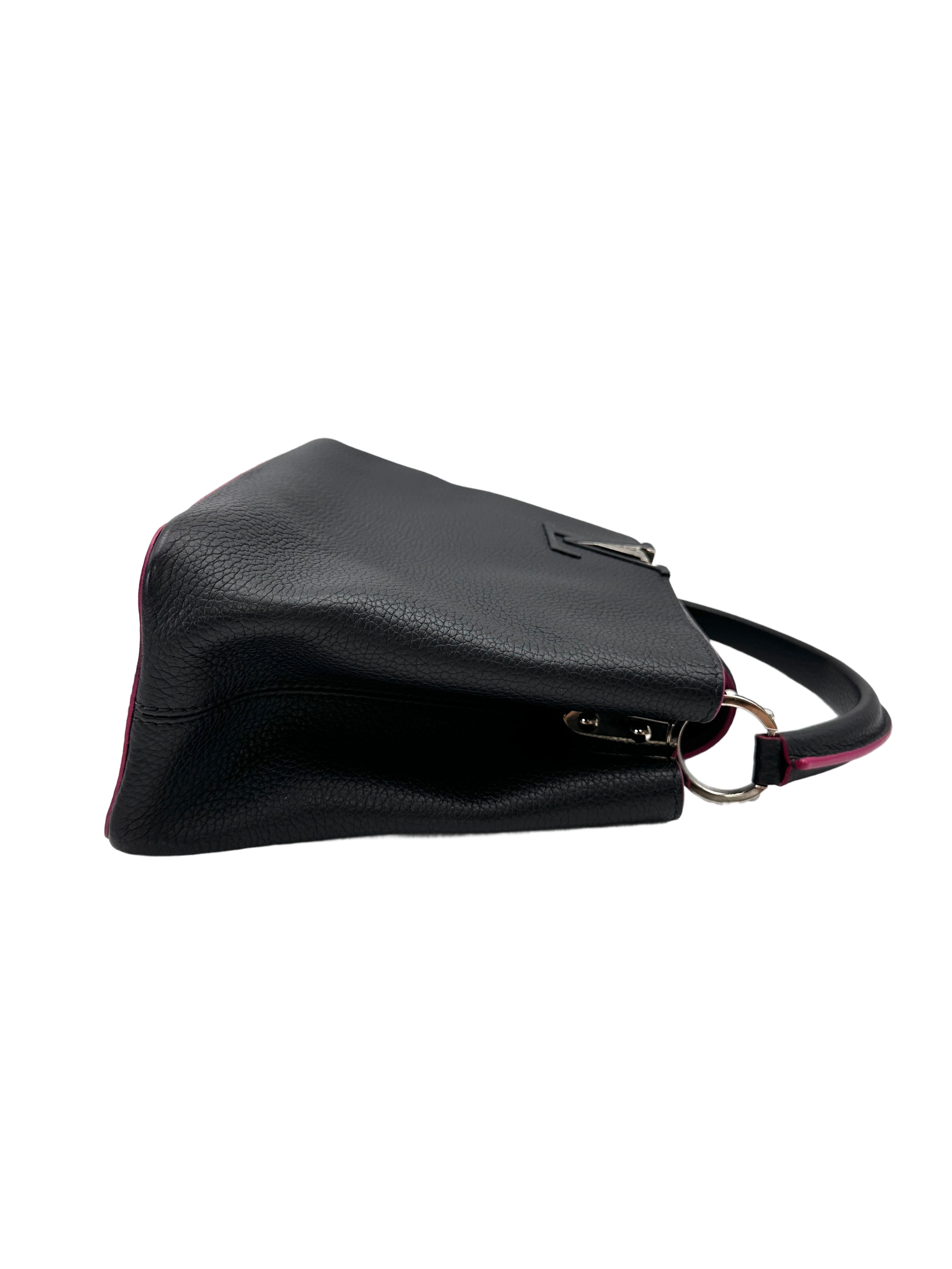 Louis Vuitton Capucines Black Leather Handle Bag LV2958