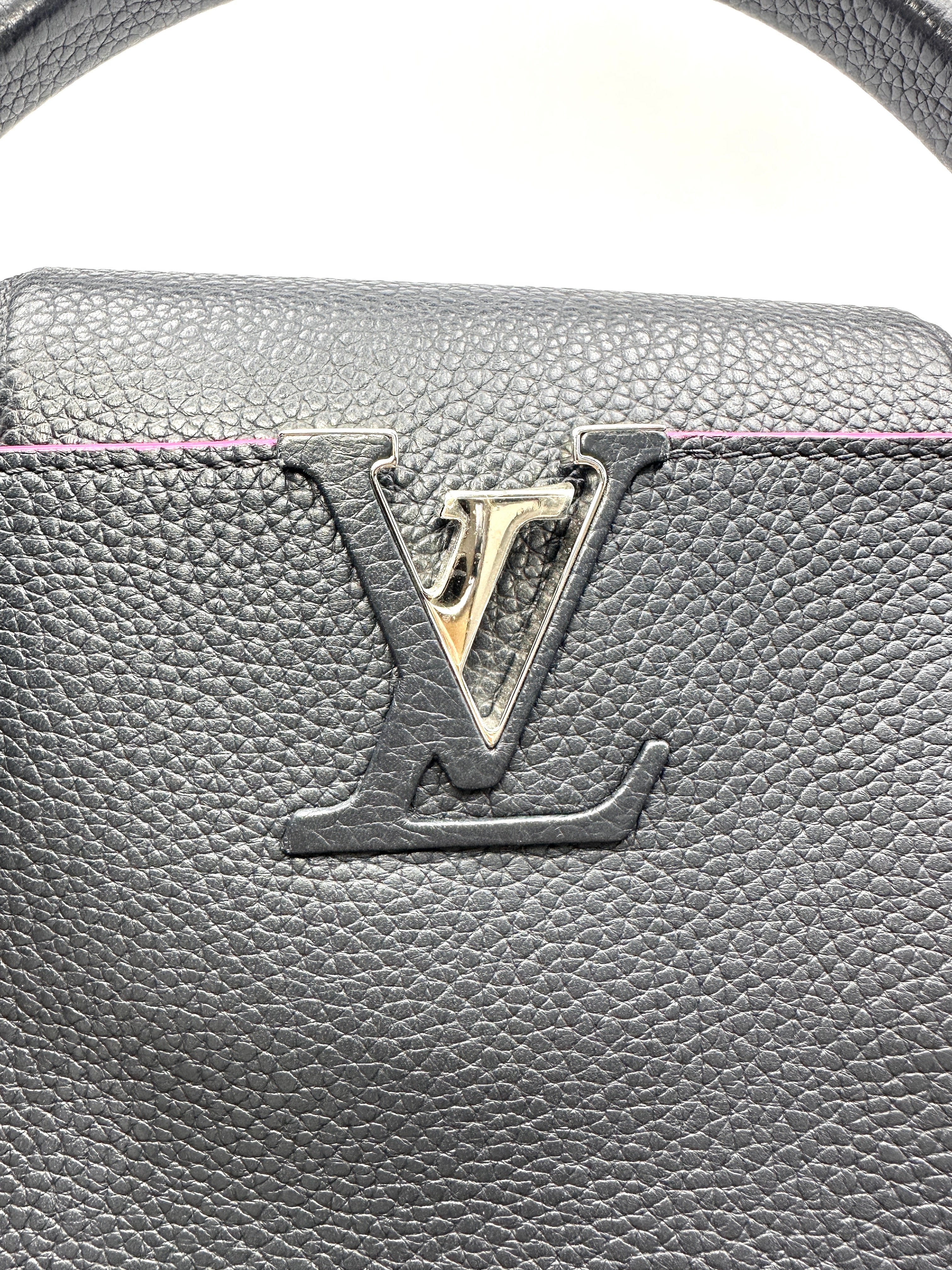 Louis Vuitton Capucines Black Leather Handle Bag LV2958