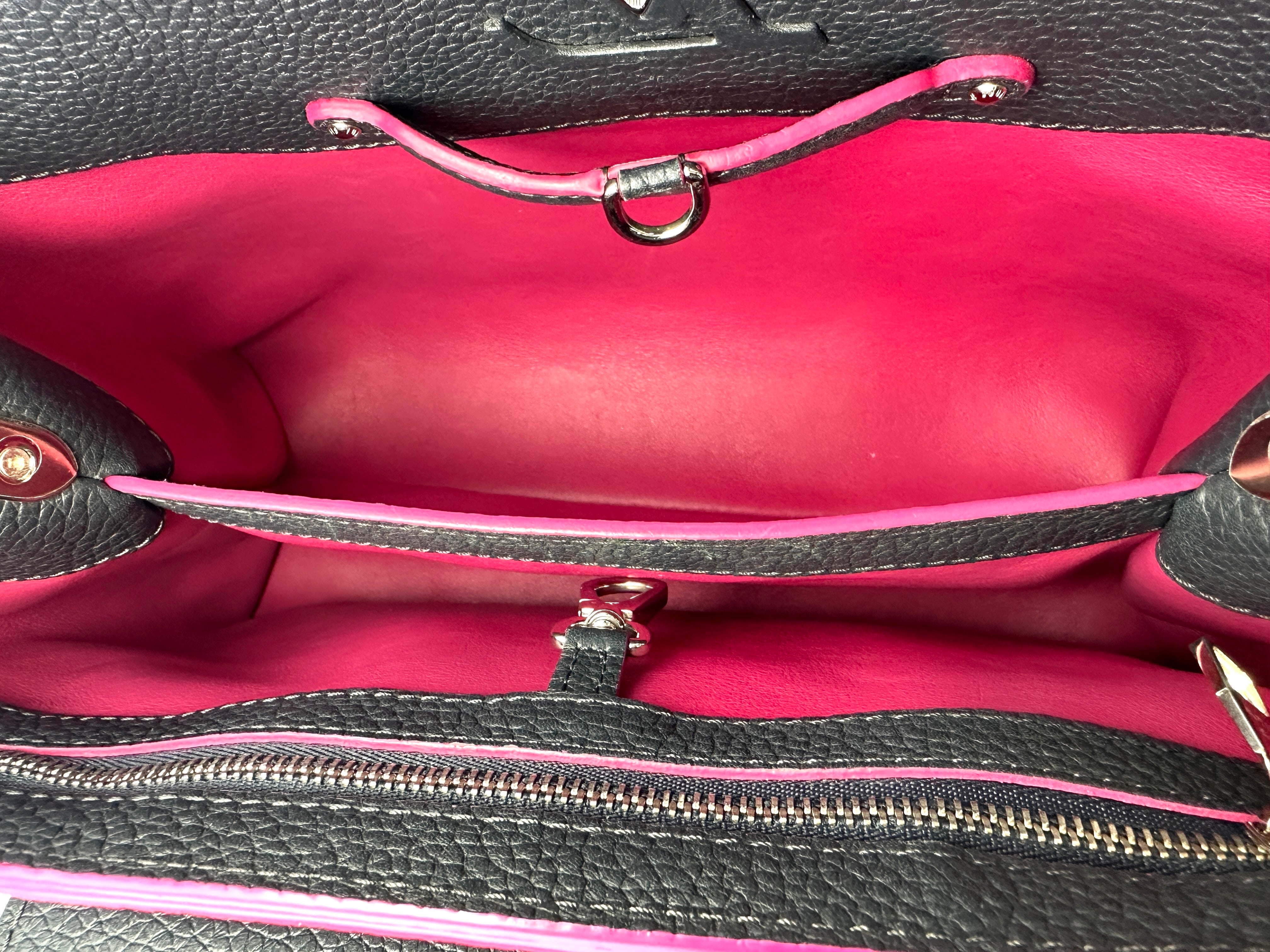 Louis Vuitton Capucines Black Leather Handle Bag LV2958
