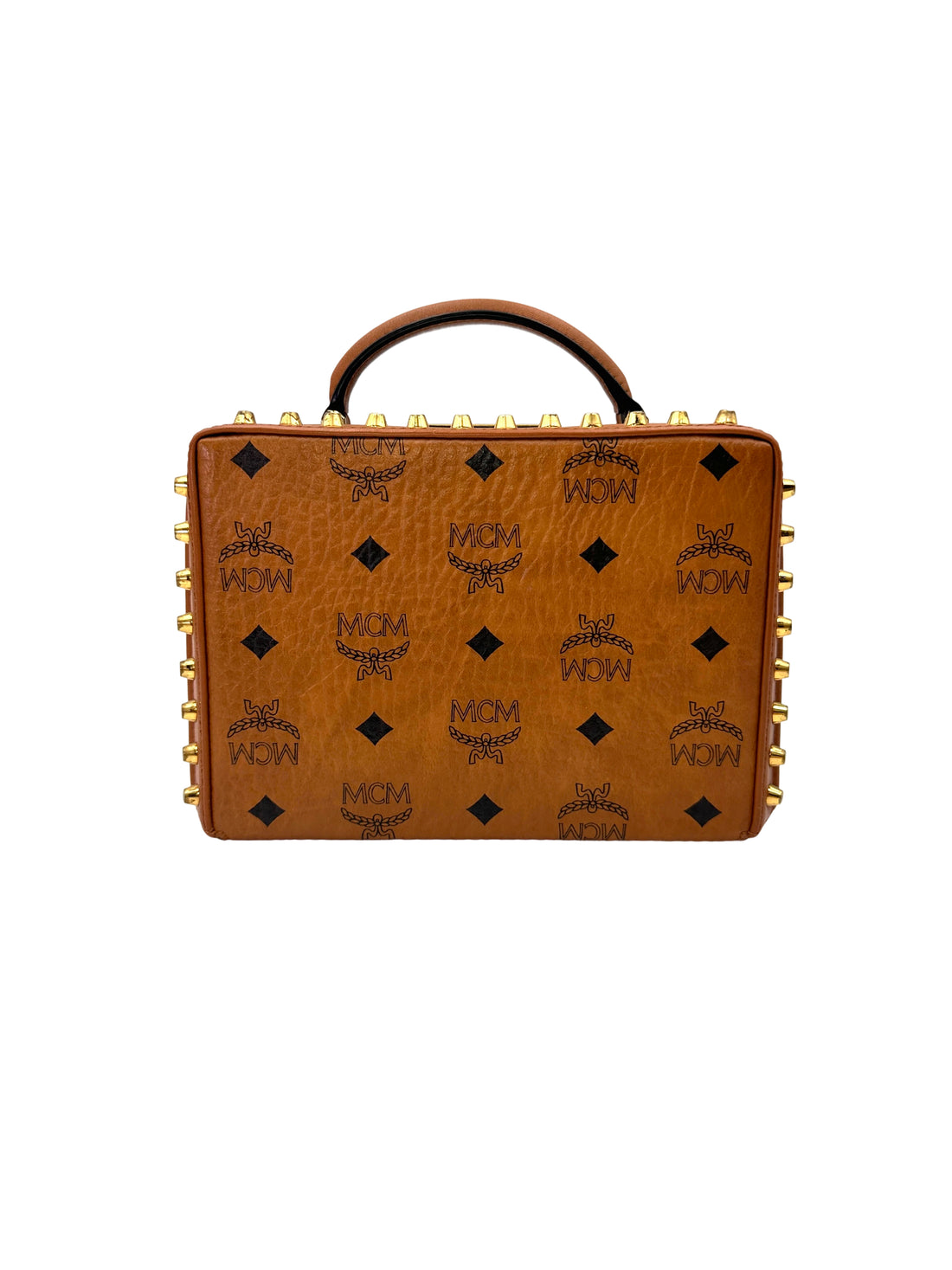 MCM Berlin Visetos Cognac Handle Bag MCM43