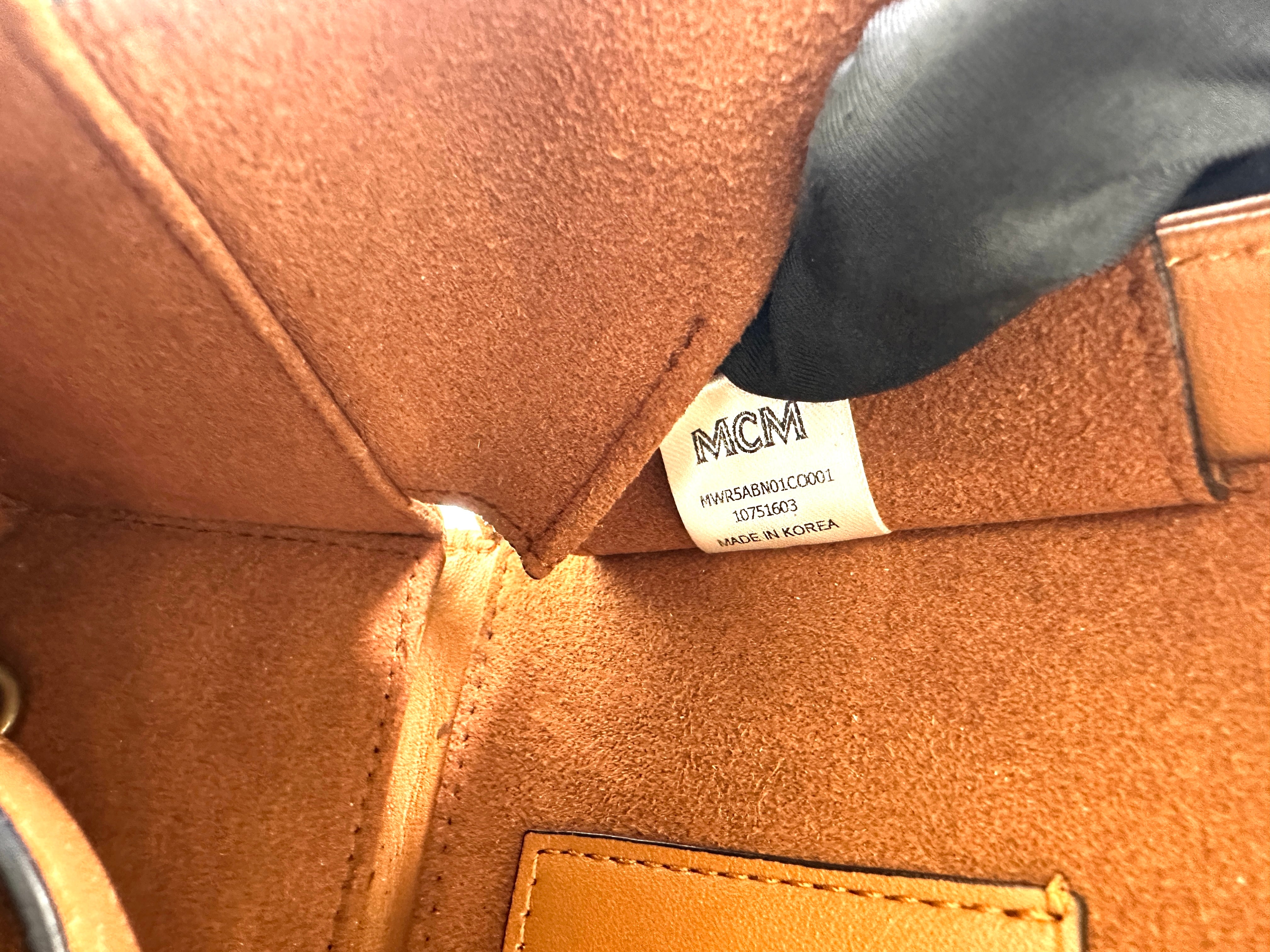 MCM Berlin Visetos Cognac Handle Bag MCM43