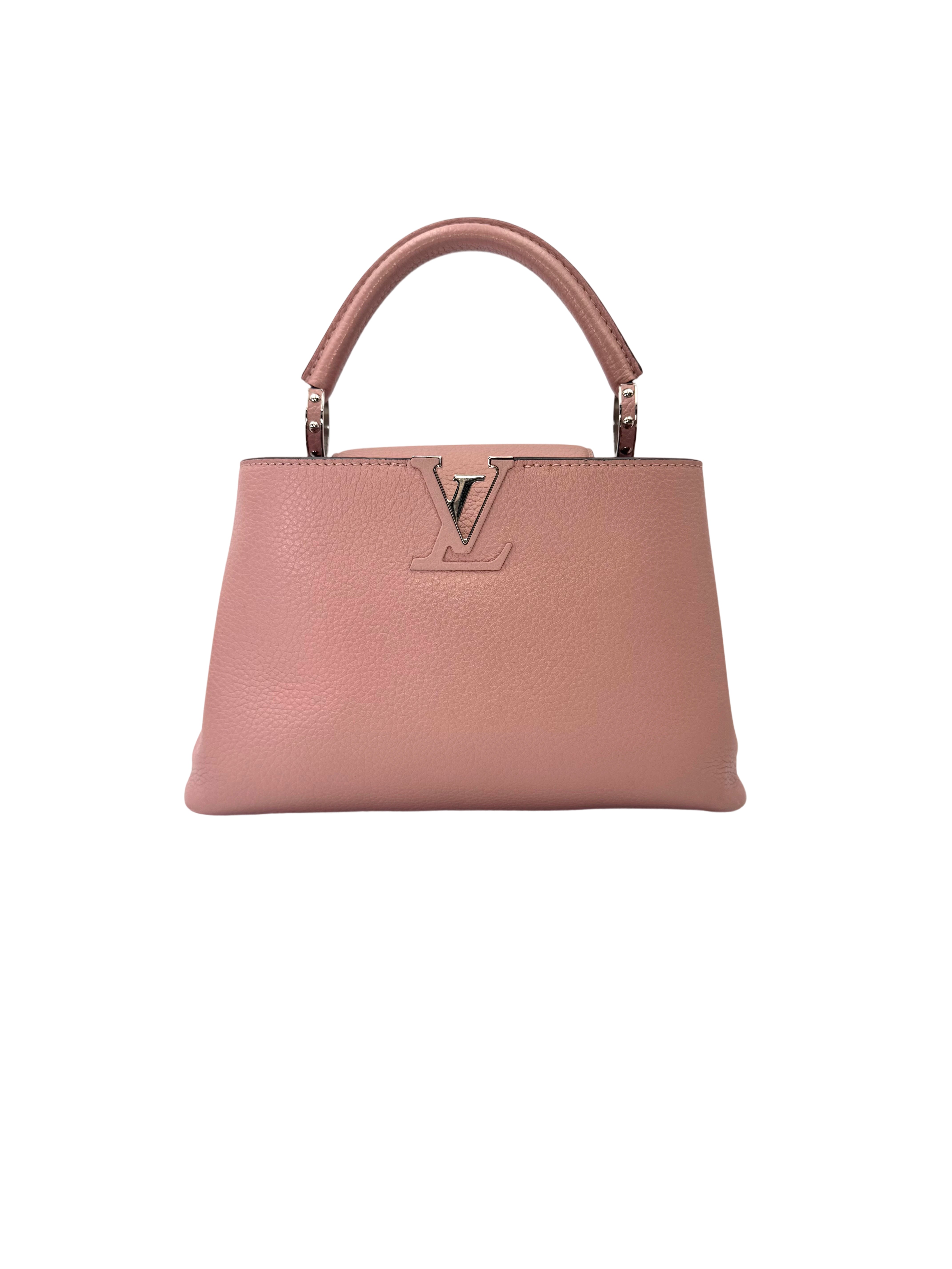Louis Vuitton Capucines Pink Leather Handle Bag LV2969