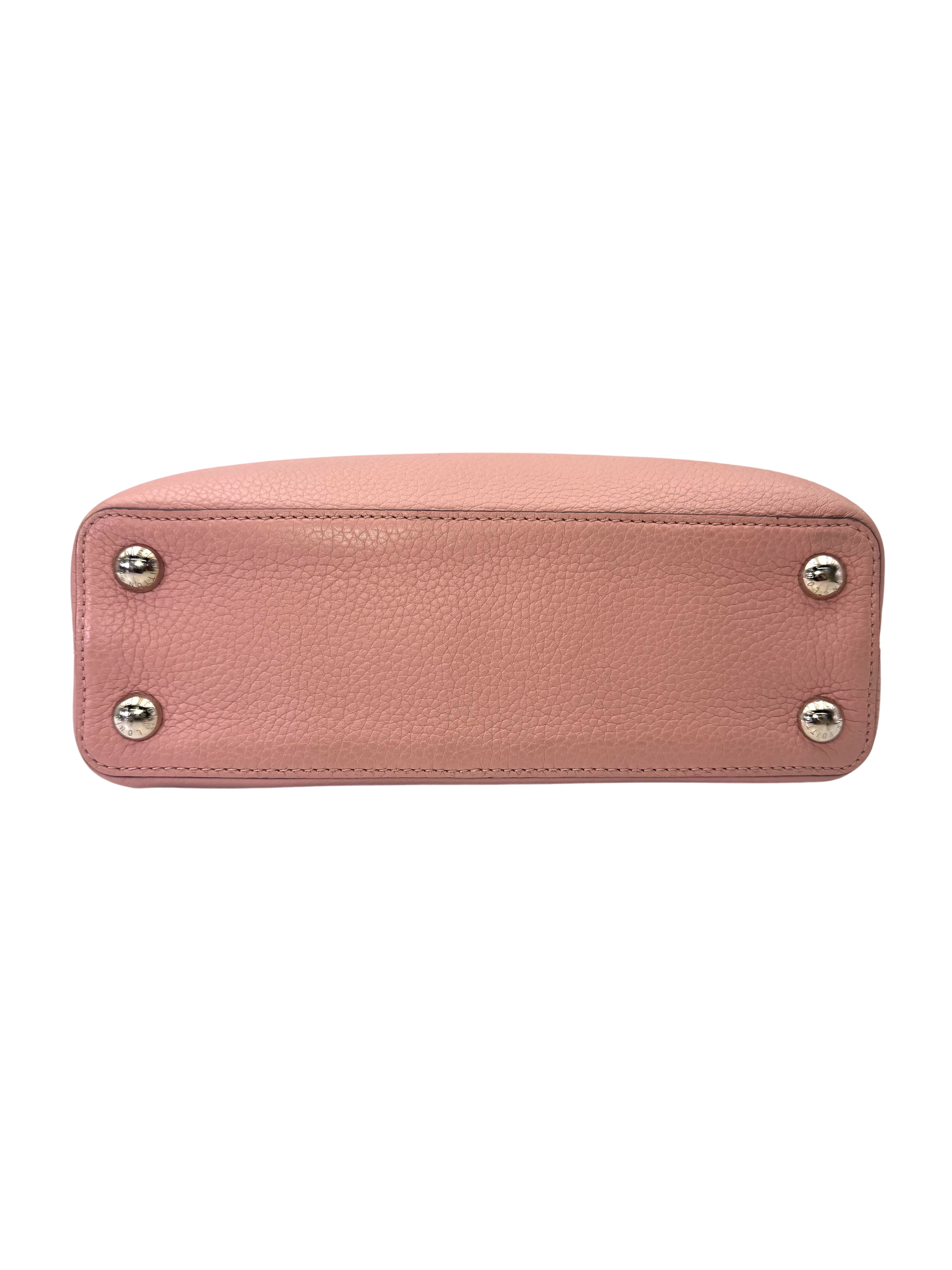 Louis Vuitton Capucines Pink Leather Handle Bag LV2969