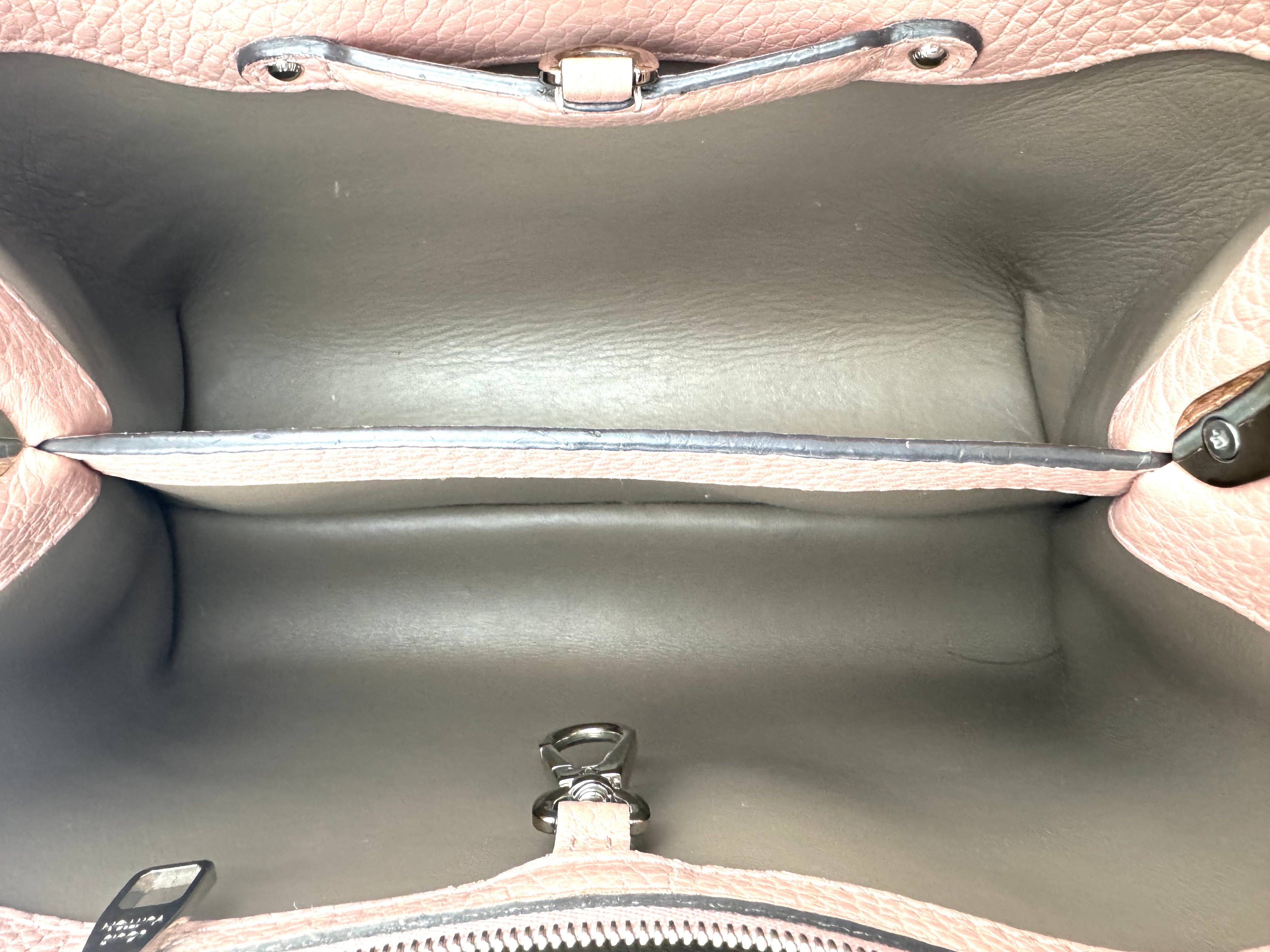 Louis Vuitton Capucines Pink Leather Handle Bag LV2969