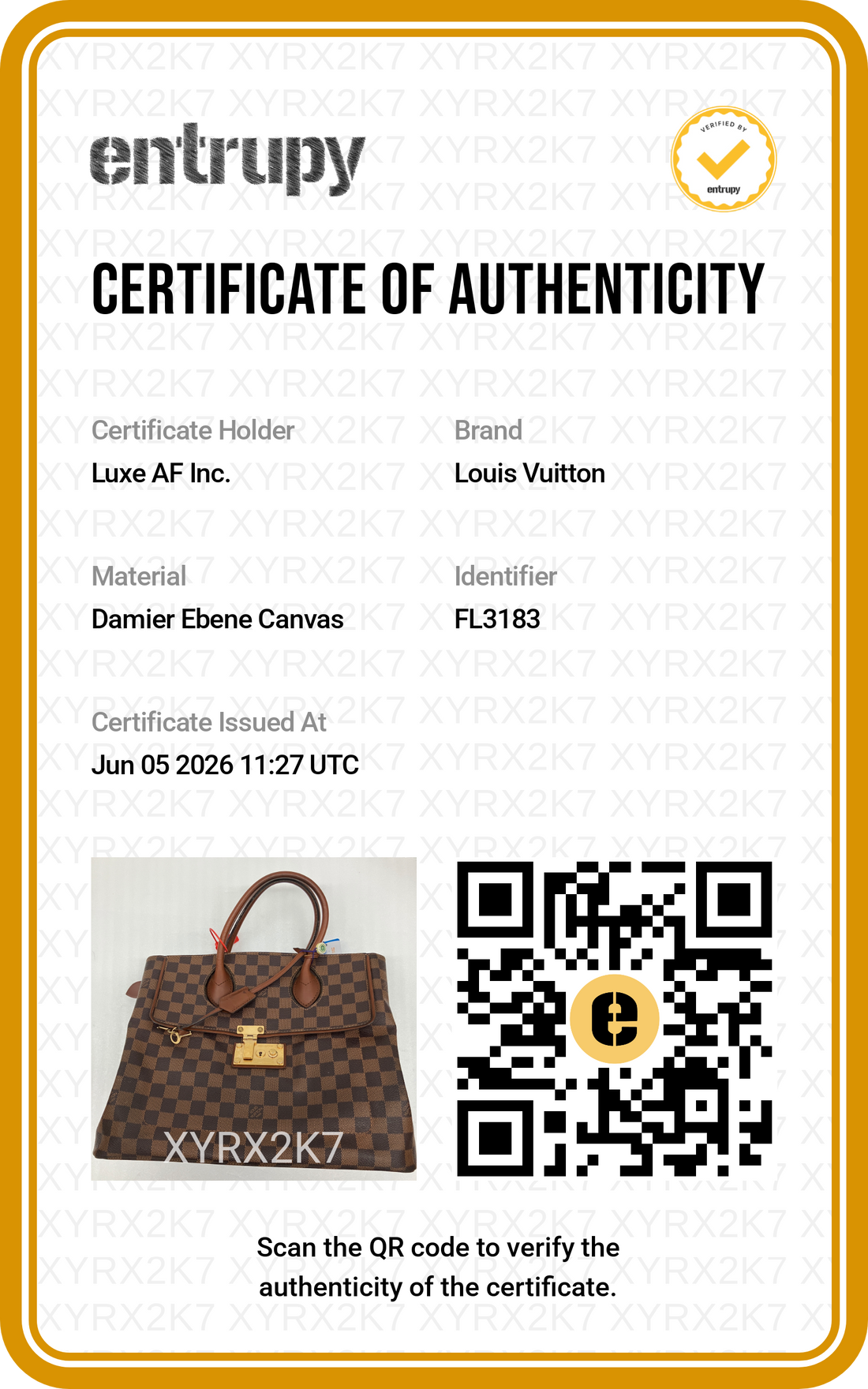 Louis Vuitton Ascot Damier Ebene Handle Bag LV2959