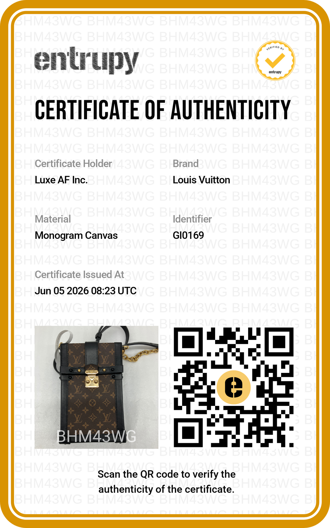 Louis Vuitton Trunk Vertical Monogram Canvas Shoulder Bag LV3011