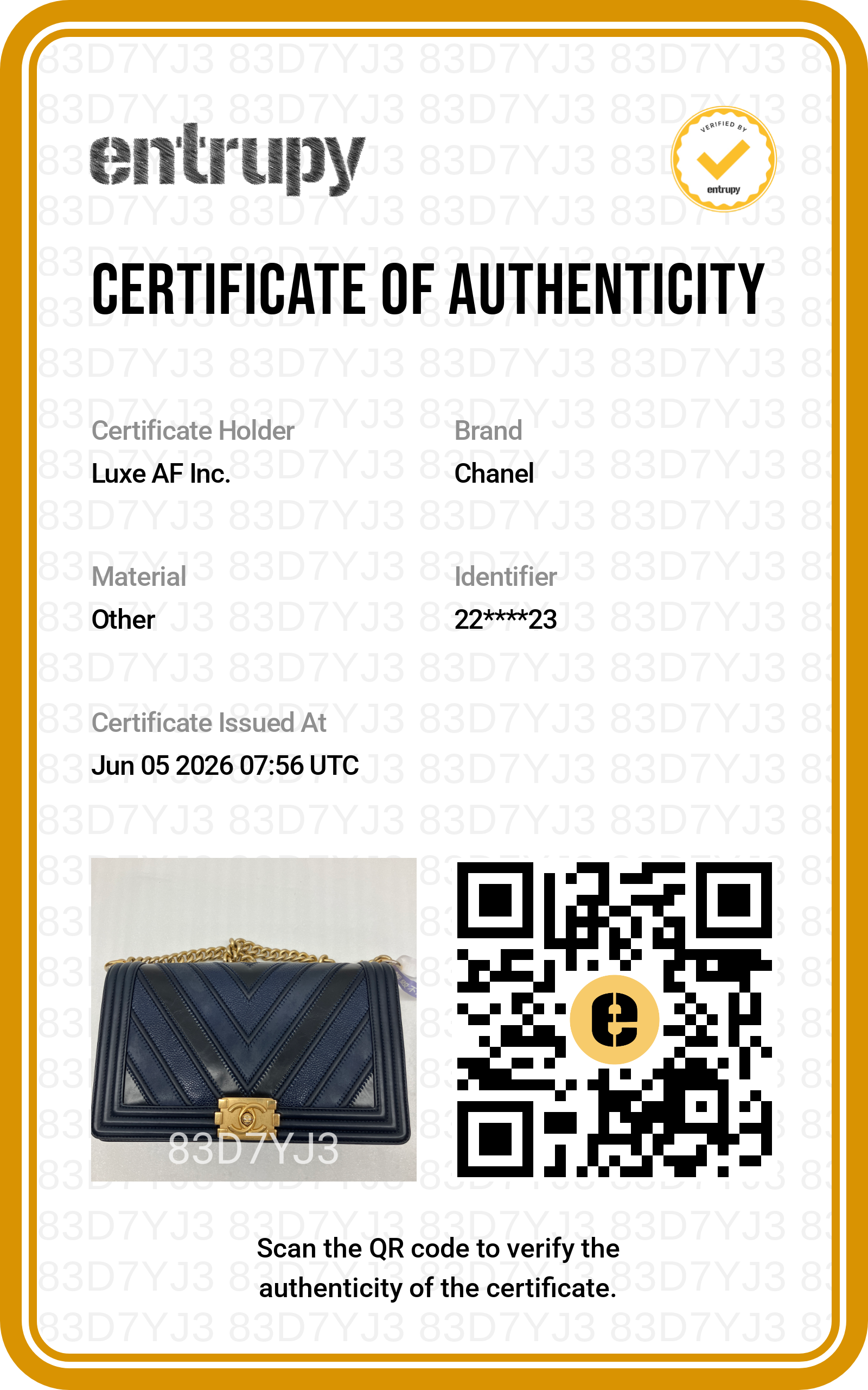 Chanel LeBoy Navy Chevron Quilted Calfskin Flap Bag With Gold Buckle(22***23) CC2114