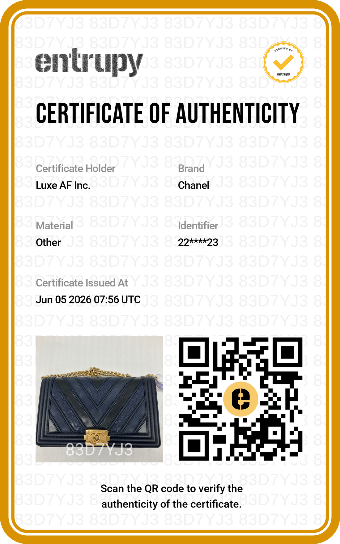 Chanel LeBoy Navy Chevron Quilted Calfskin Flap Bag With Gold Buckle(22***23) CC2114