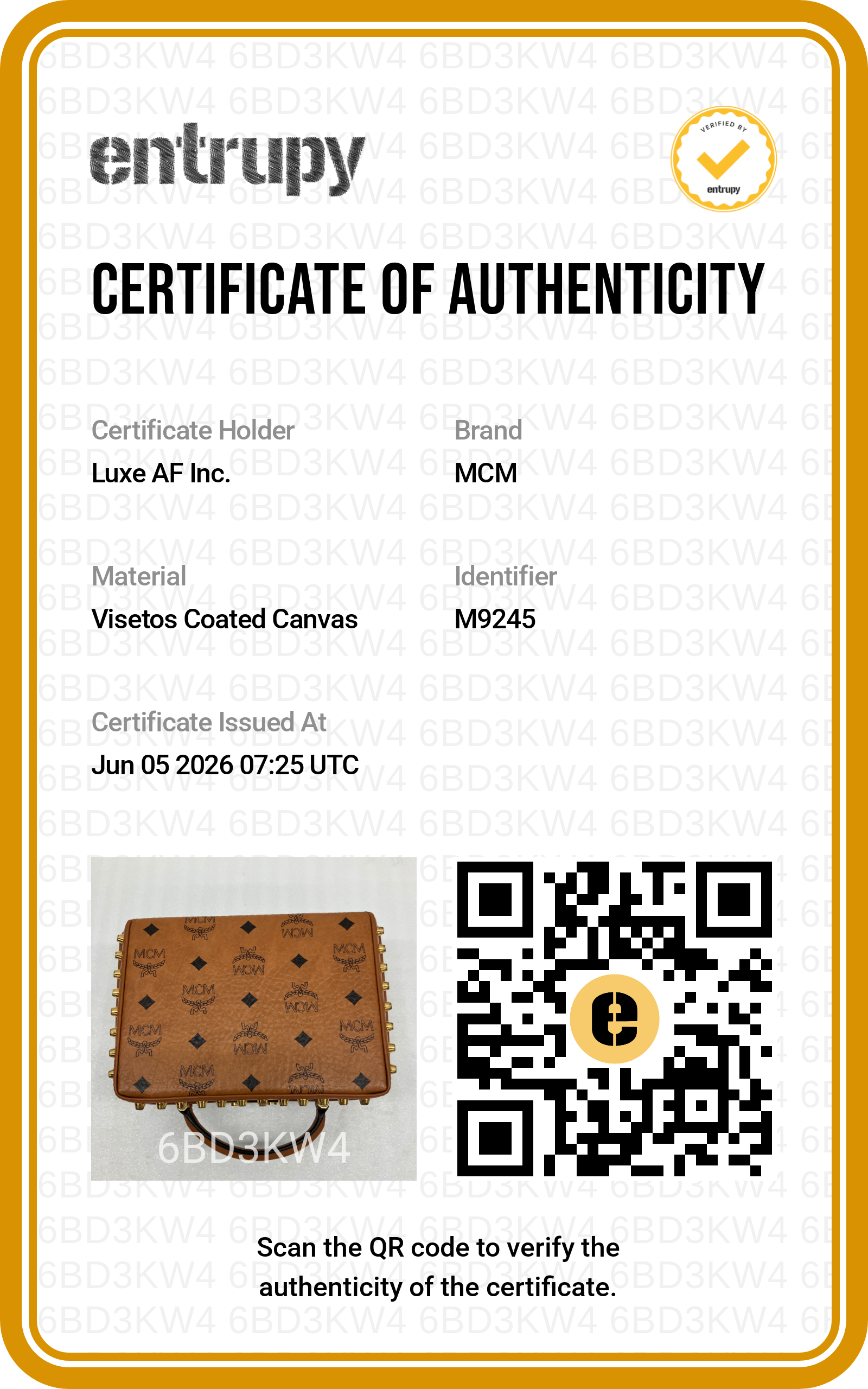 MCM Berlin Visetos Cognac Handle Bag MCM43