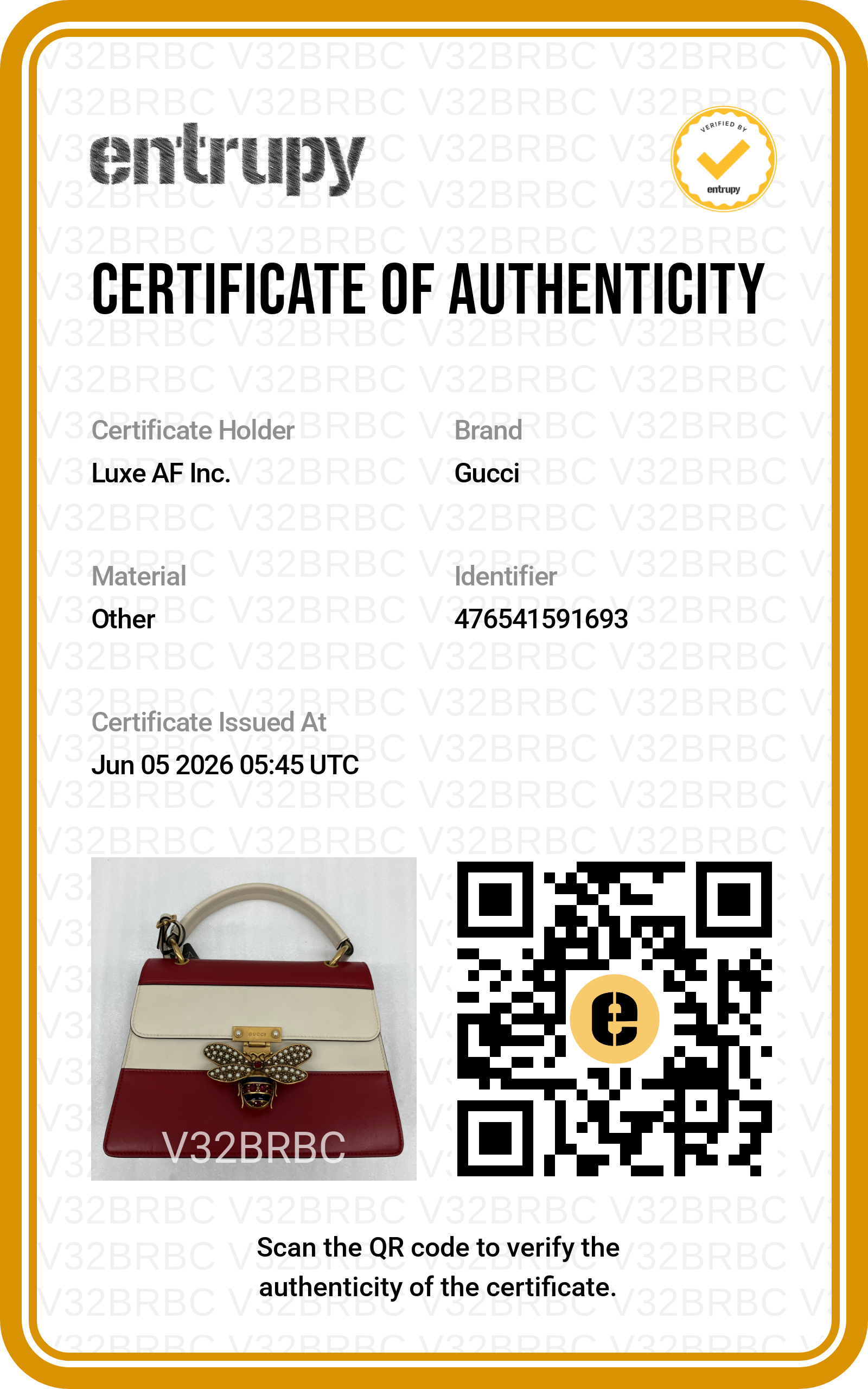 Gucci Queen Margaret Bee Red/White Leather Top Handle Bag GG1230