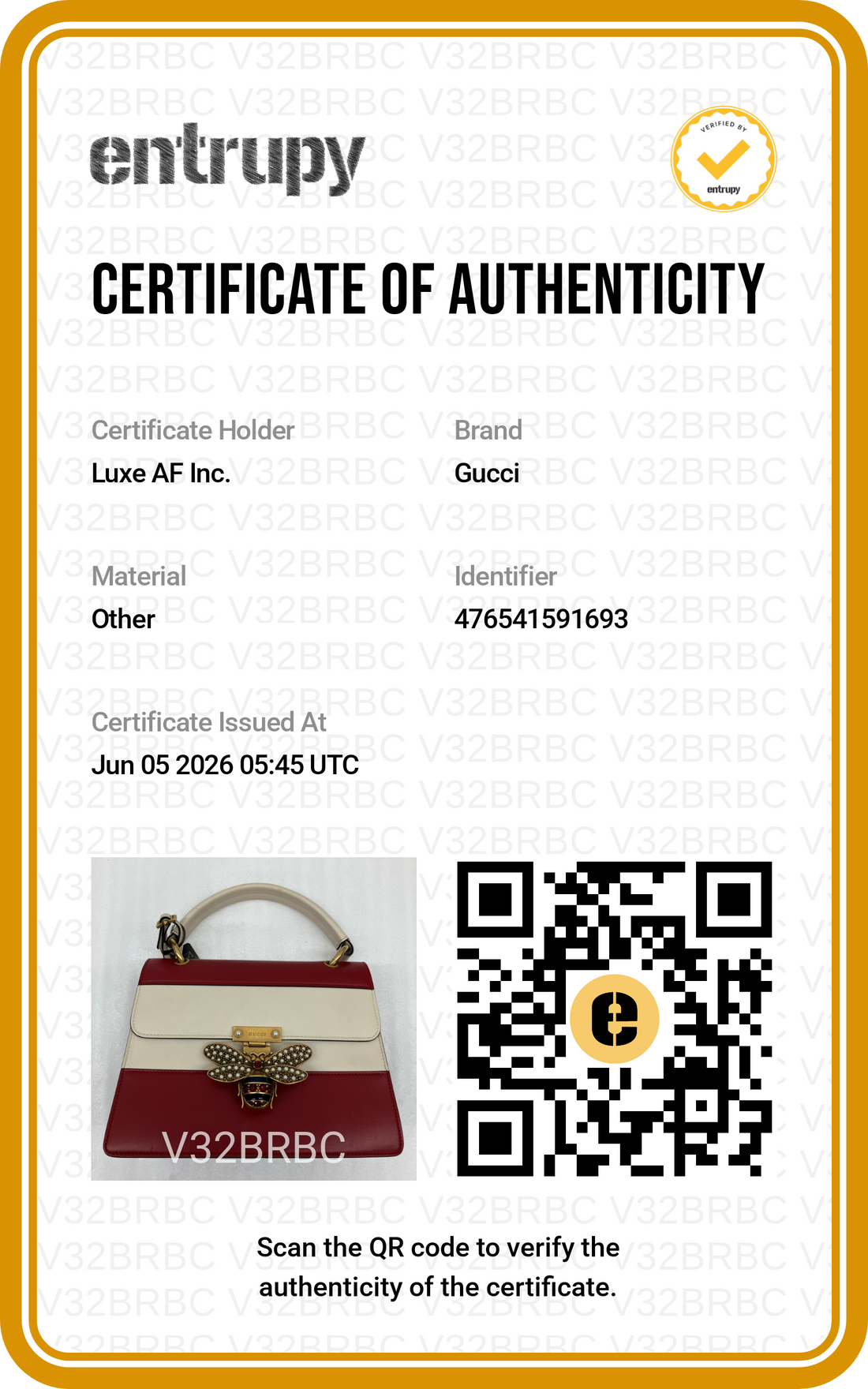 Gucci Queen Margaret Bee Red/White Leather Top Handle Bag GG1230