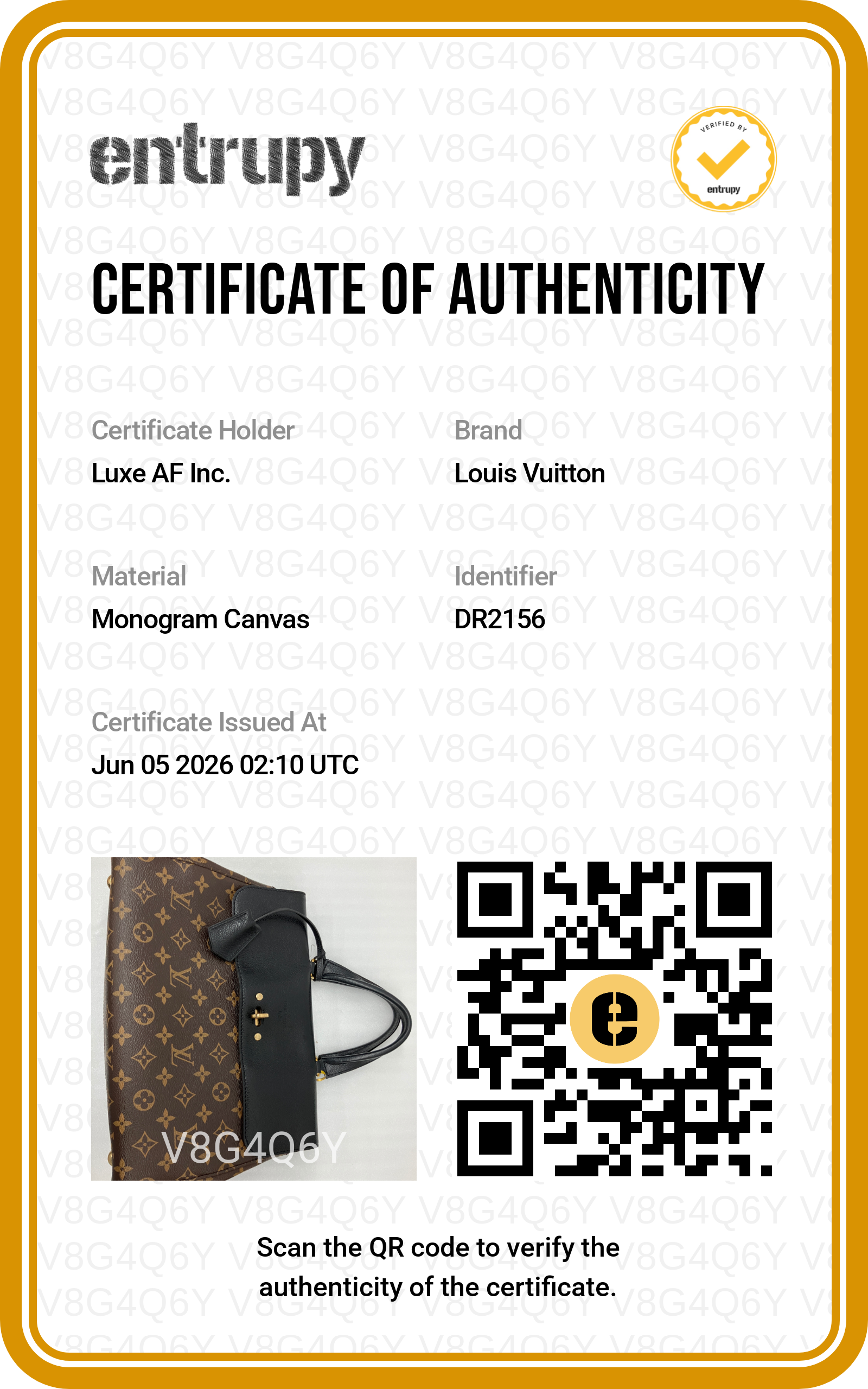 Louis Vuitton Venus Monogram Canvas & Black Leather Handle Bag LV2943