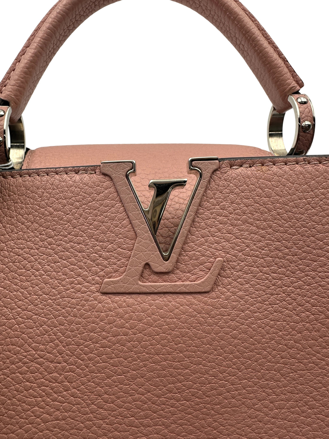 Louis Vuitton Capucines Pink Leather Handle Bag LV2969