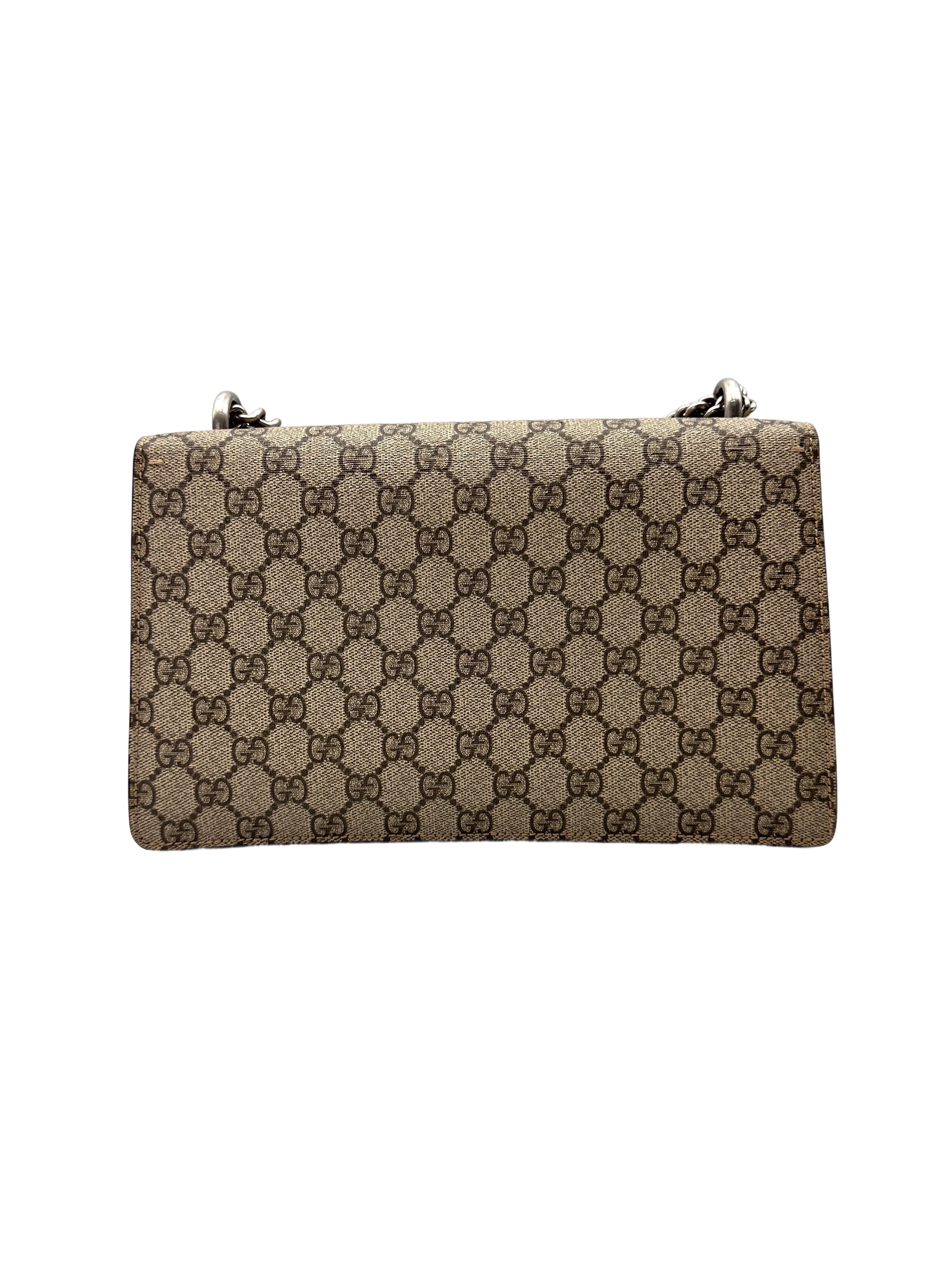 Gucci Dionysus GG Supreme Canvas Medium Size Shoulder Bag With Red Tirm GG1247