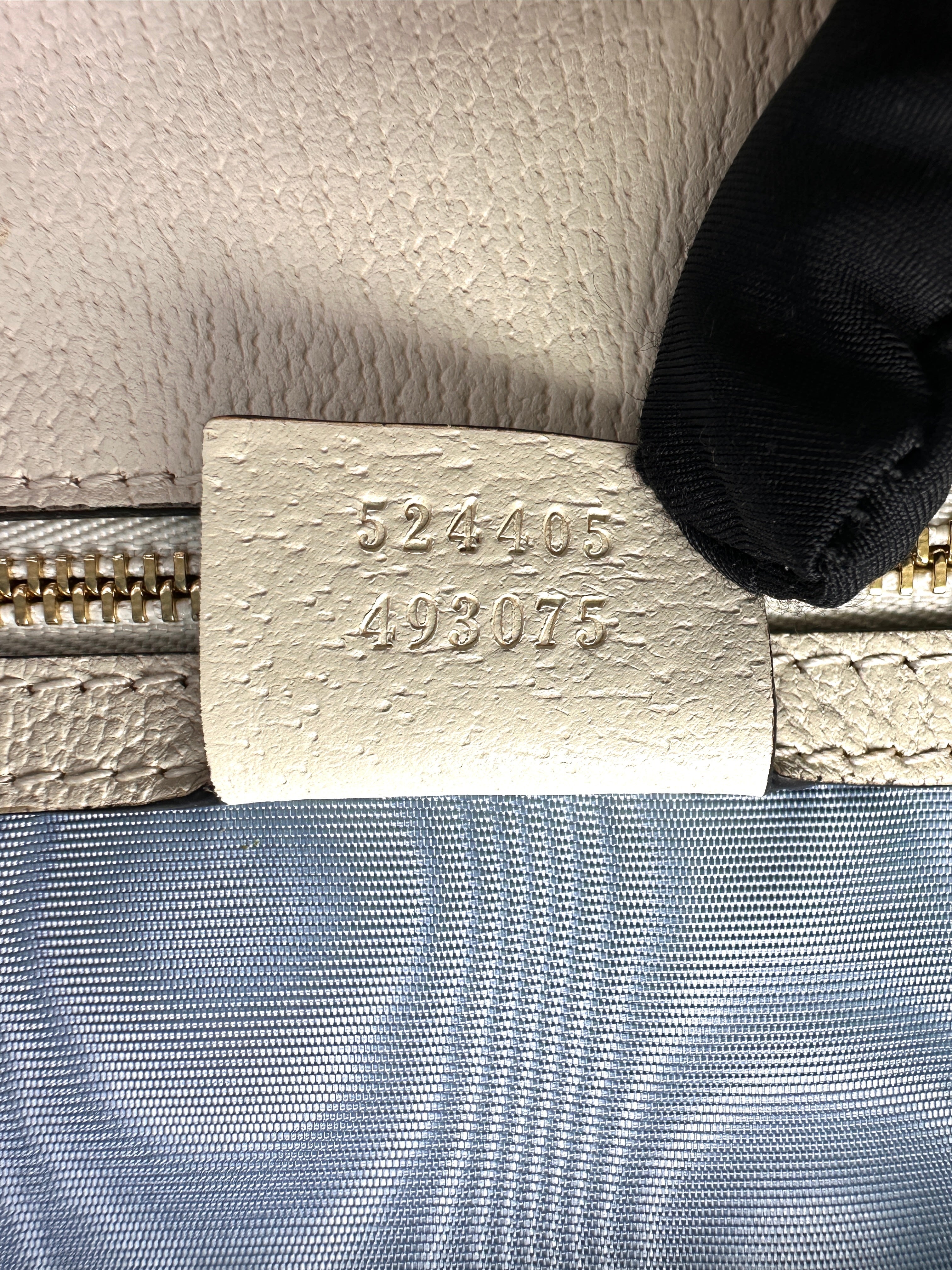 Gucci Sylvie Bee Star White Leather Shoulder Bag GG1250