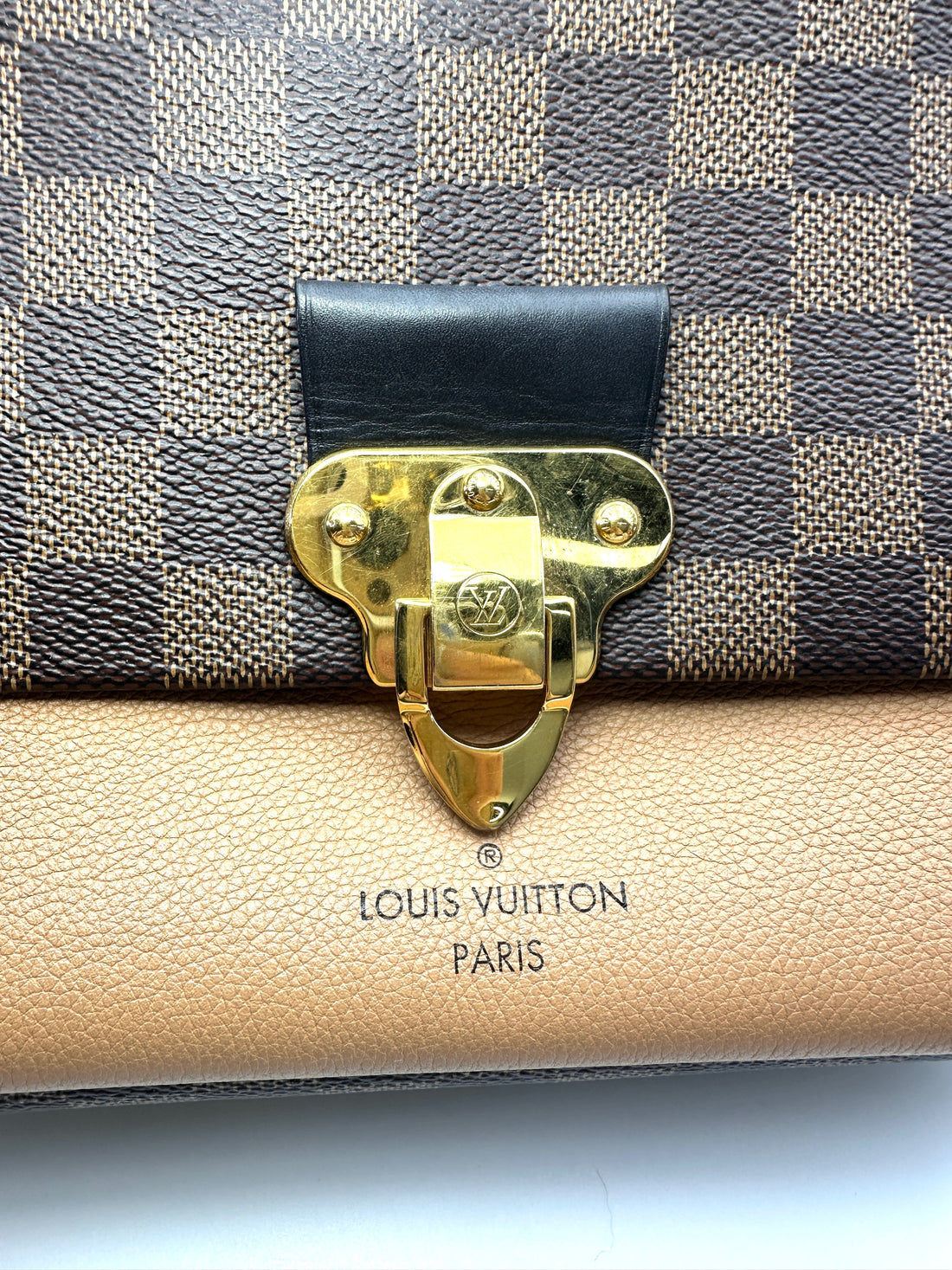 Louis Vuitton Vavin Damier Ebene & Brown Leather Canvas Wallet On Chain LV2967