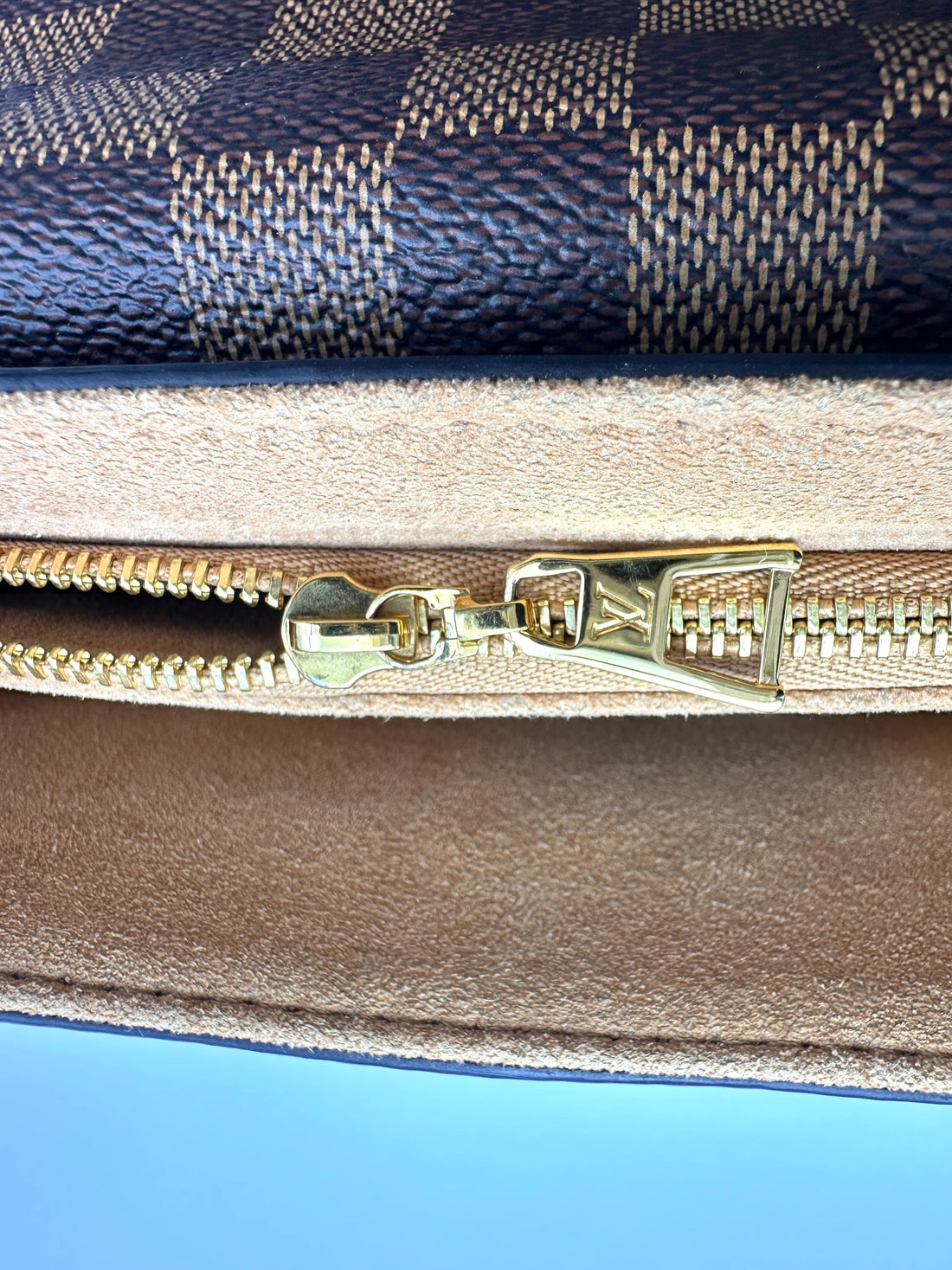 Louis Vuitton Vavin Damier Ebene & Brown Leather Canvas Wallet On Chain LV2967