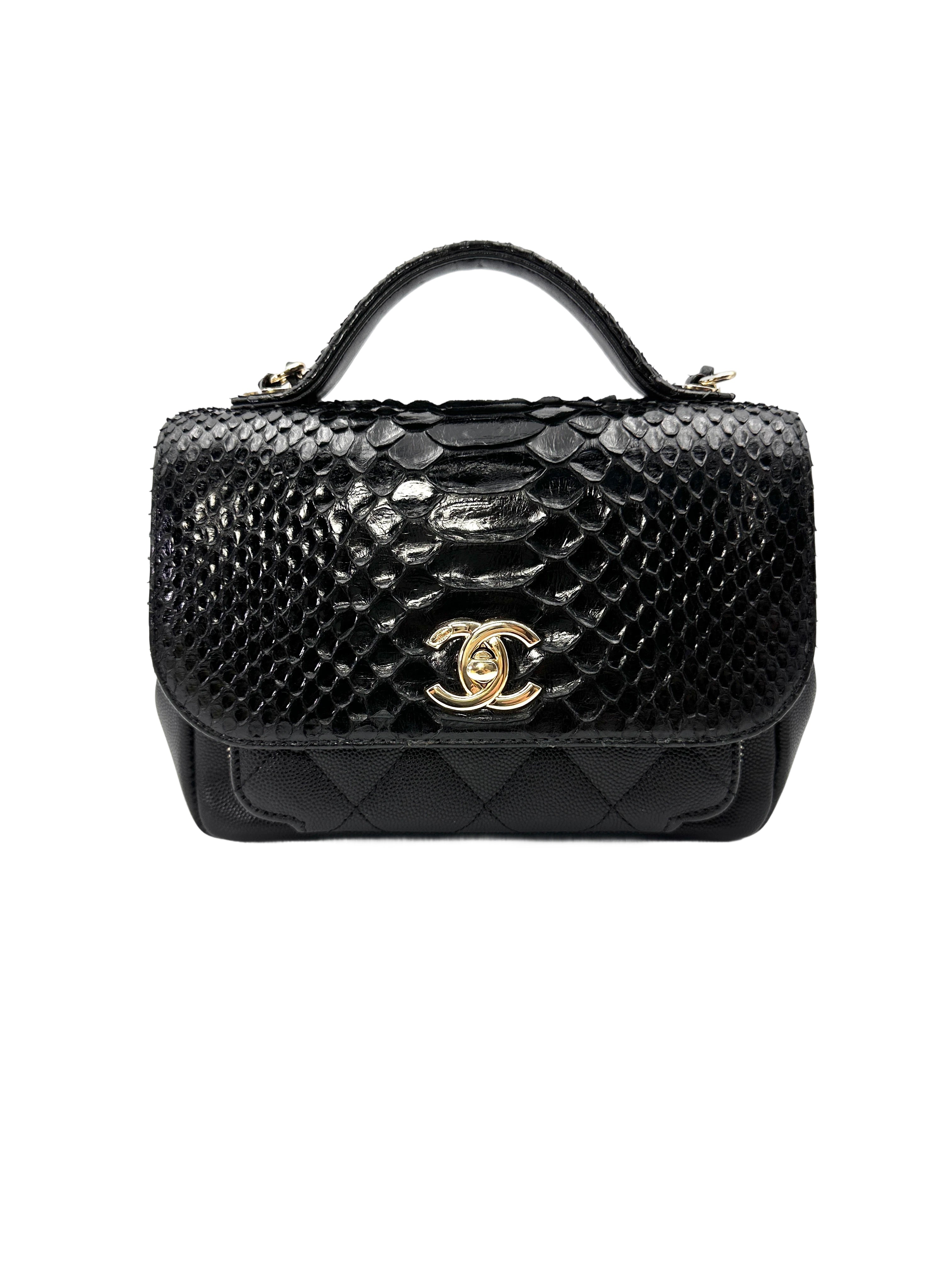 Chanel Black Python Leather Business Affinity Top Handle Bag(28***88) CC2138