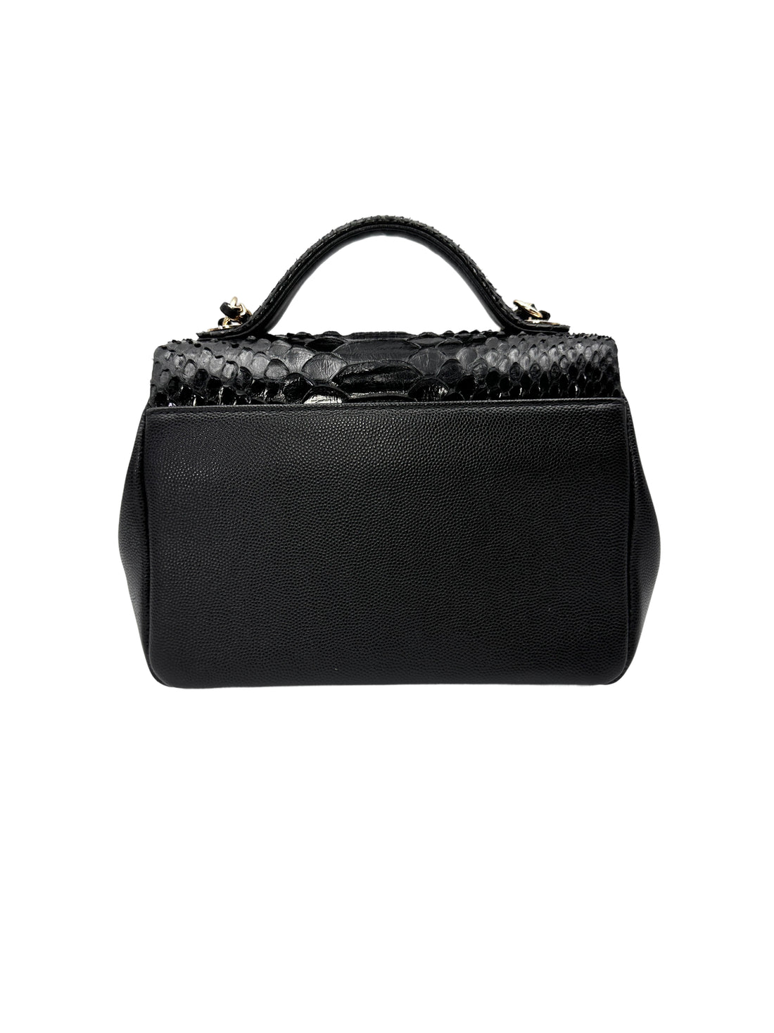 Chanel Black Python Leather Business Affinity Top Handle Bag(28***88) CC2138