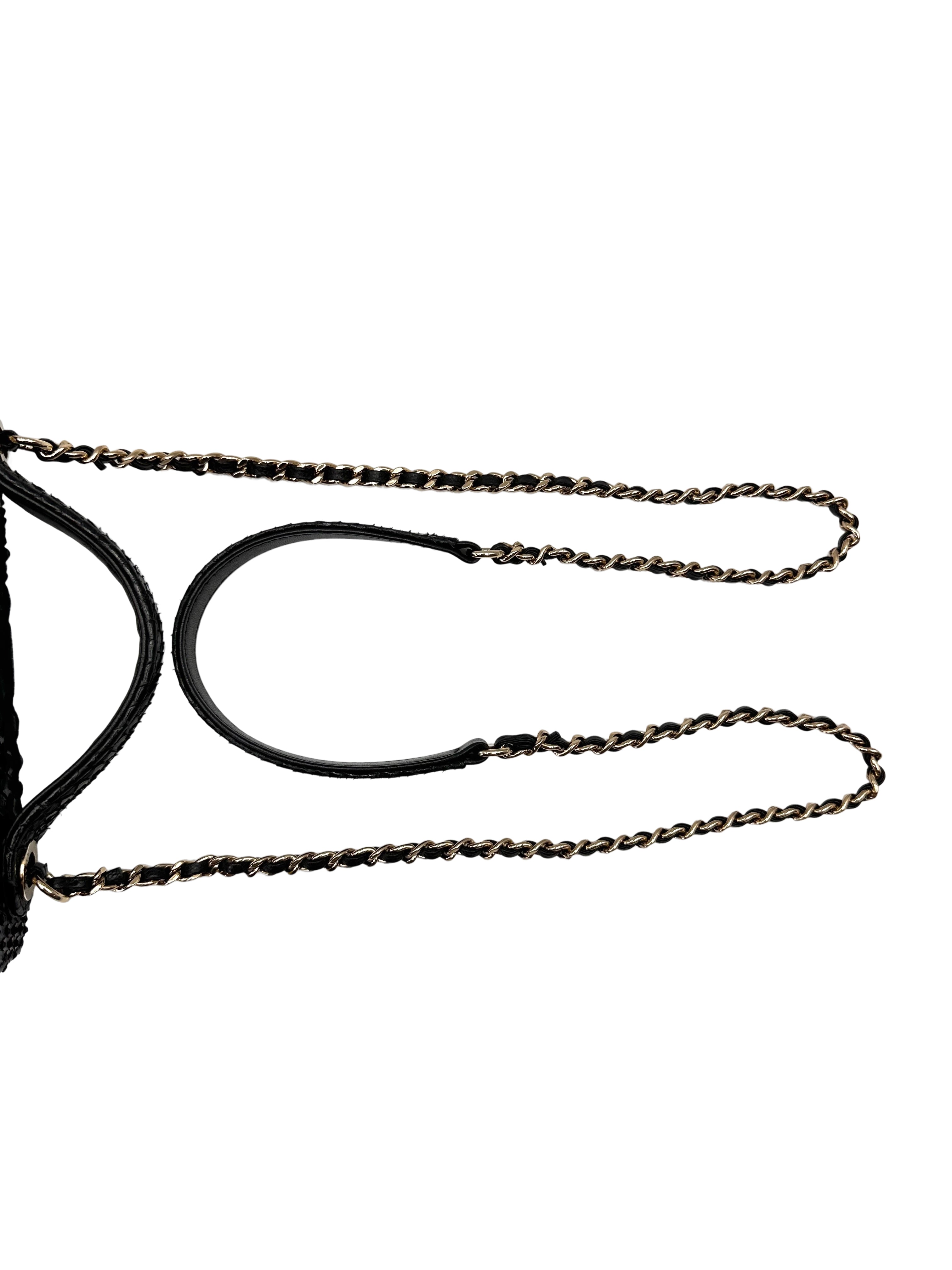 Chanel Black Python Leather Business Affinity Top Handle Bag(28***88) CC2138