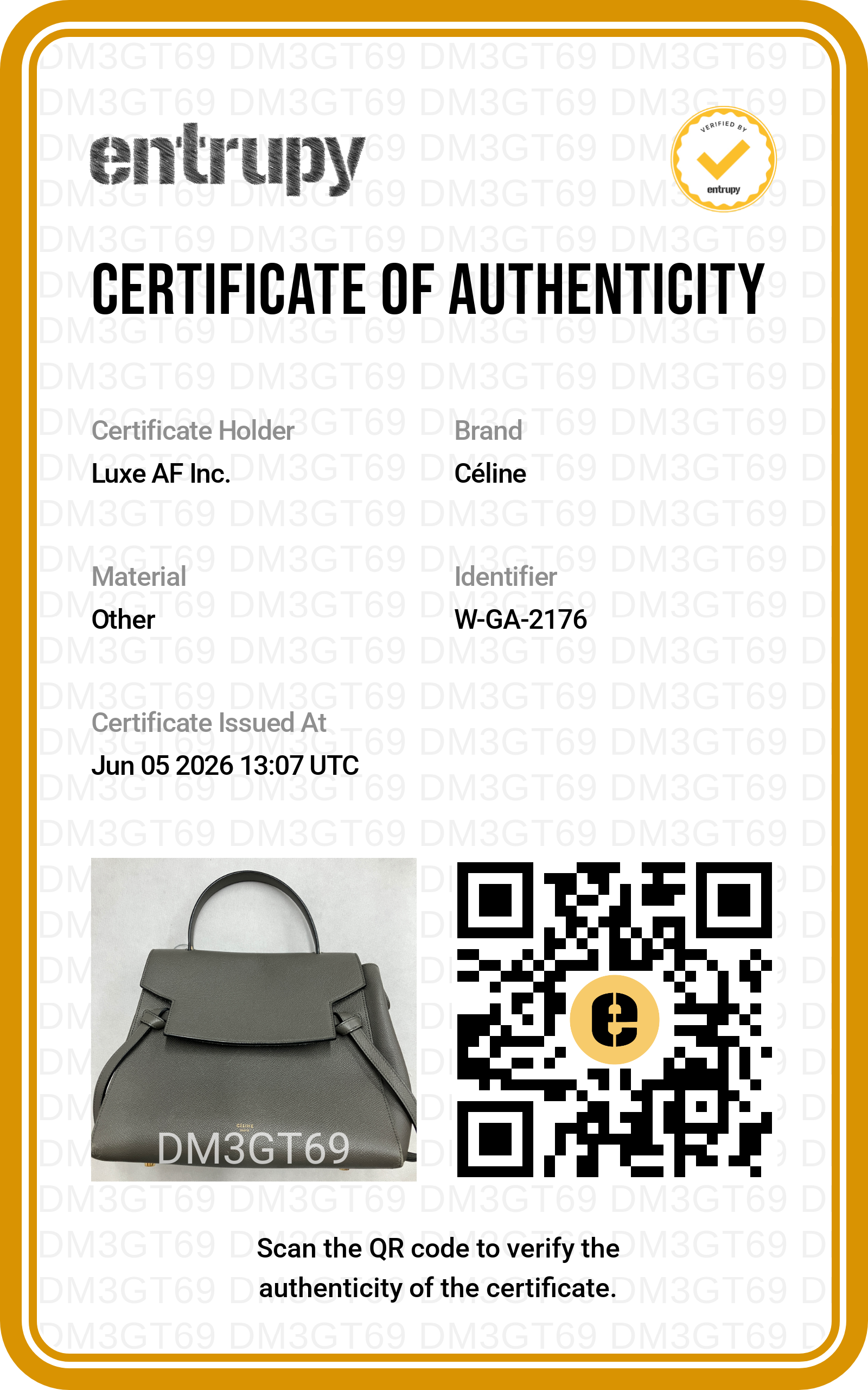 Celine Grey Leather Belt Handle Bag CE180