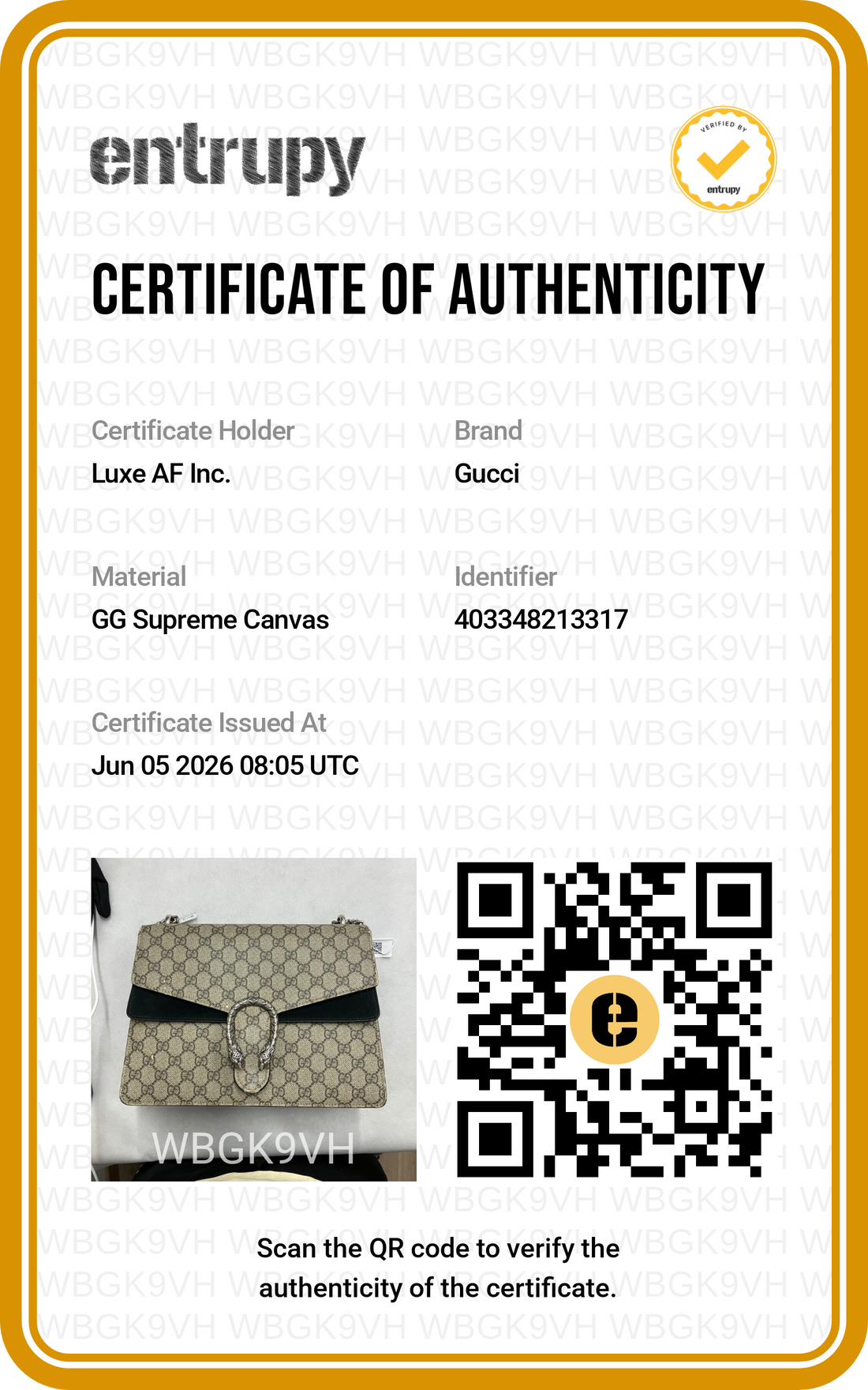Gucci Dionysus GG Supreme Canvas Medium Size Shoulder Bag With Black Tirm GG1345
