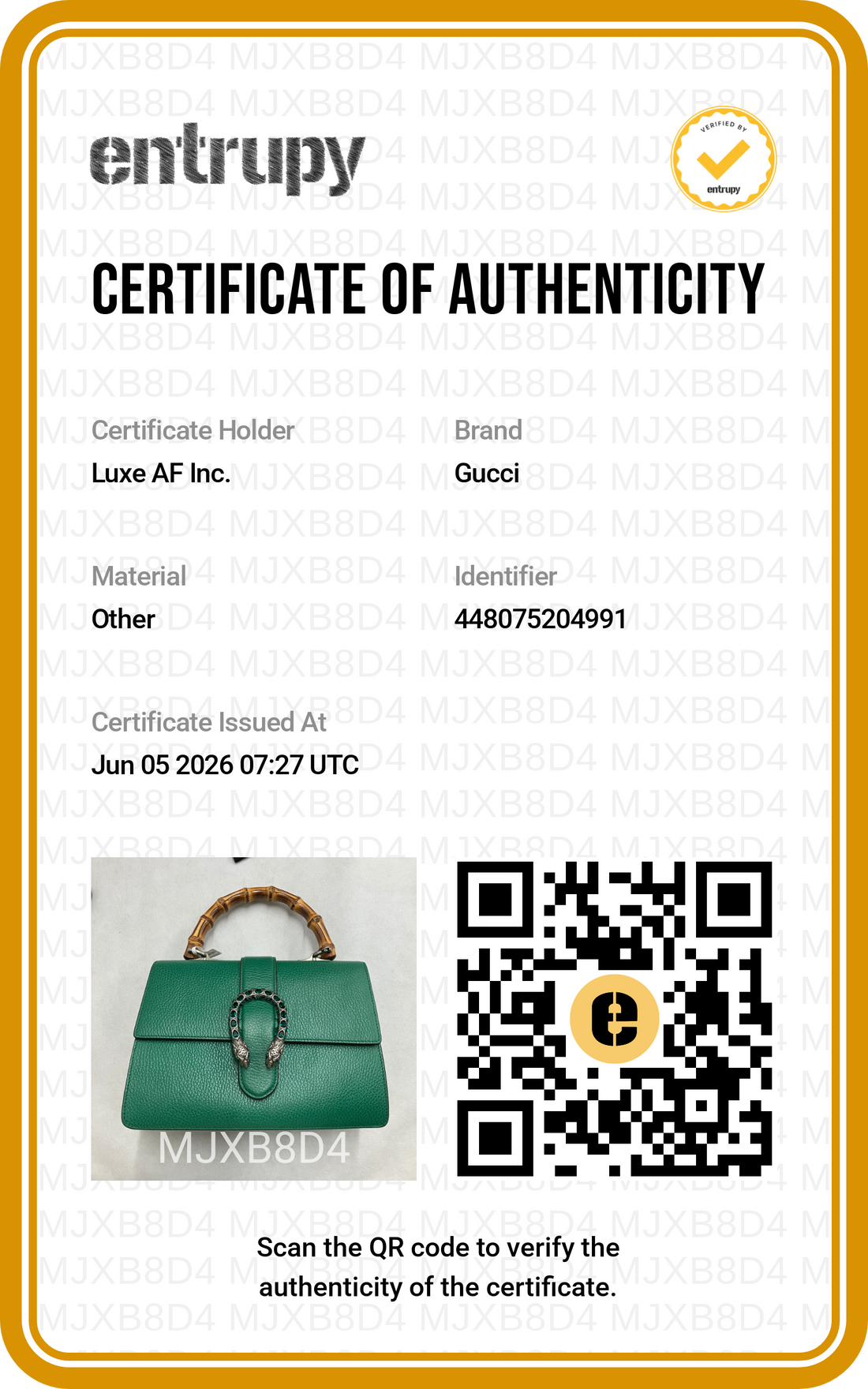 Gucci Dionysus Green Leather Bamboo Top Handle Bag GG1243