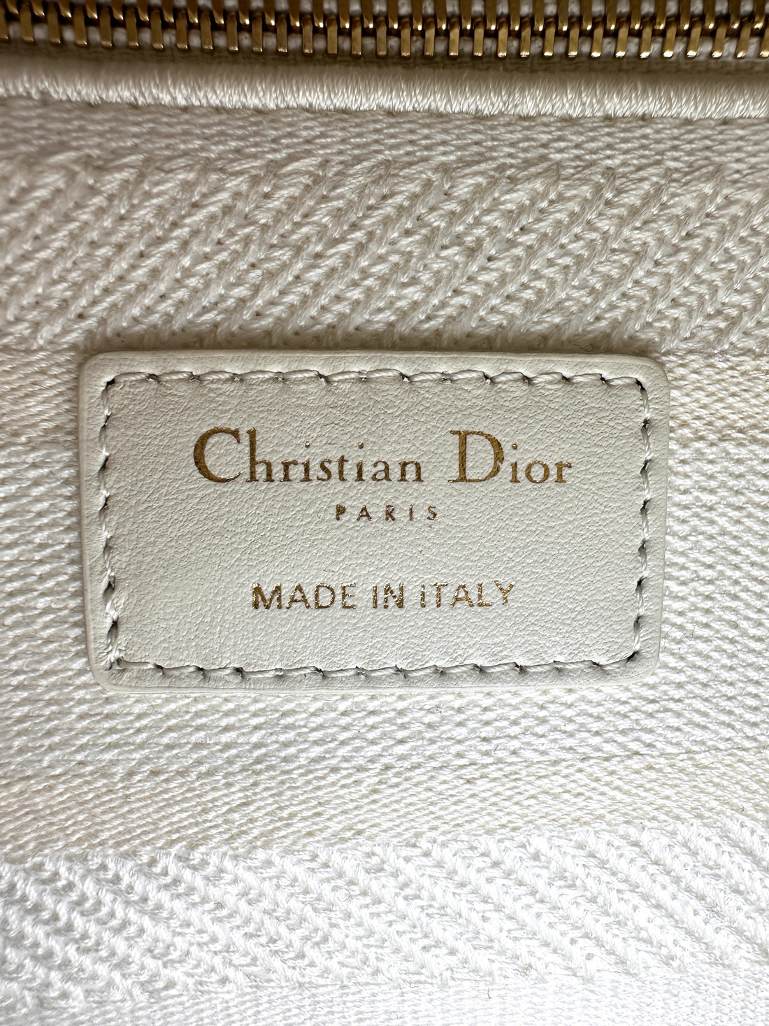 Christian Dior Lady Dior White D-Lace Embroidery Handle Bag With Silver Charms DR777