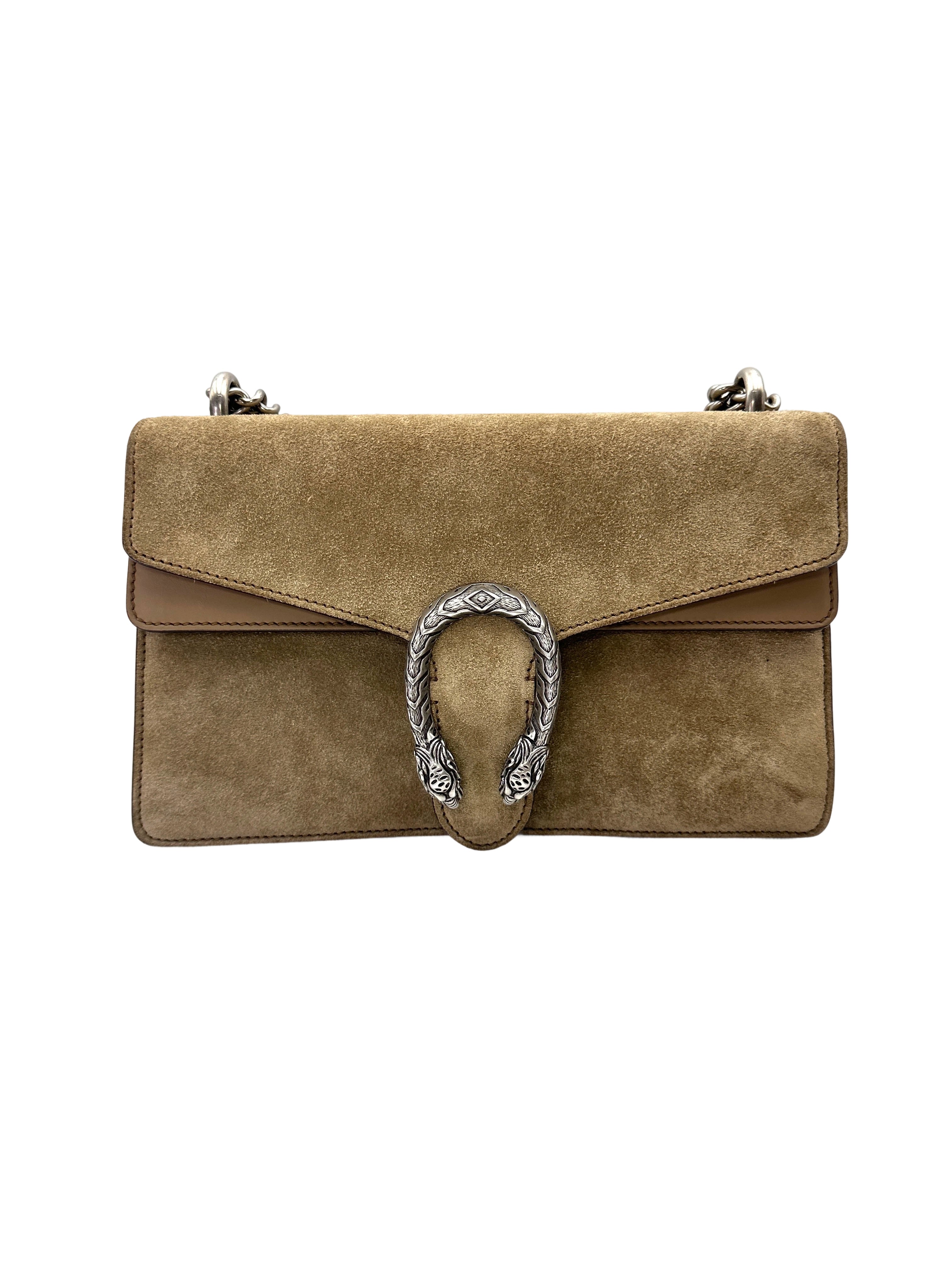 Gucci Dionysus Beige Suede Leather Medium Size Shoulder Bag GG1255