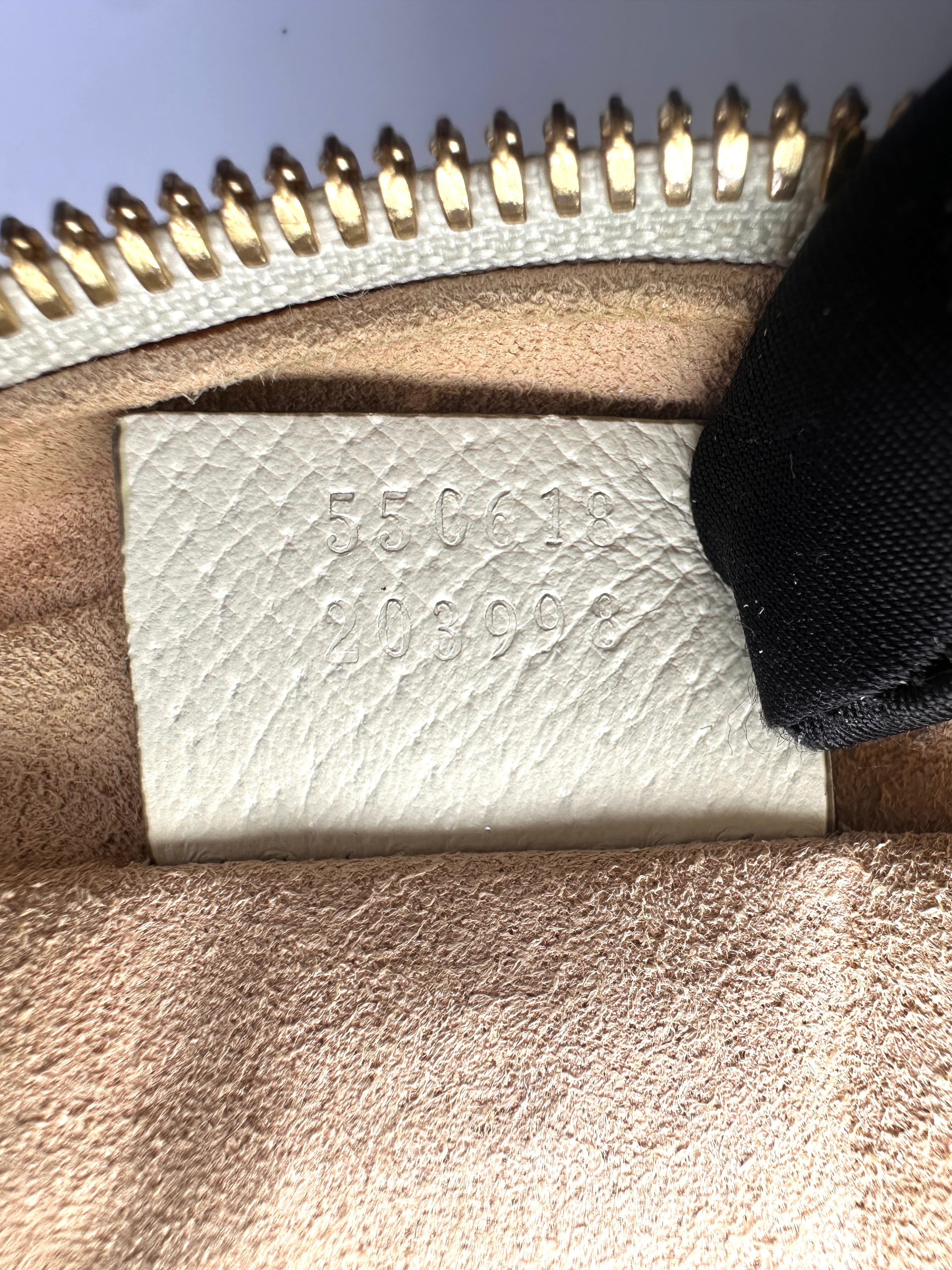 Gucci White Leather Web Round Clutch GG1253