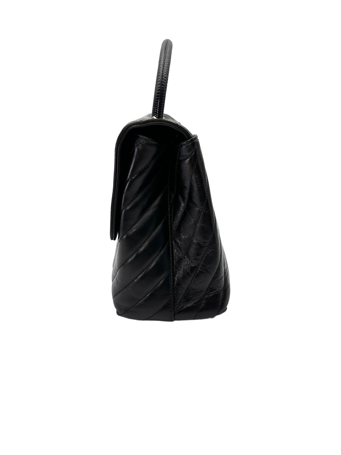Chanel CoCo Handle Black Chevron Quilted Leather Large Size Shoulder Bag(24***40) CC2118